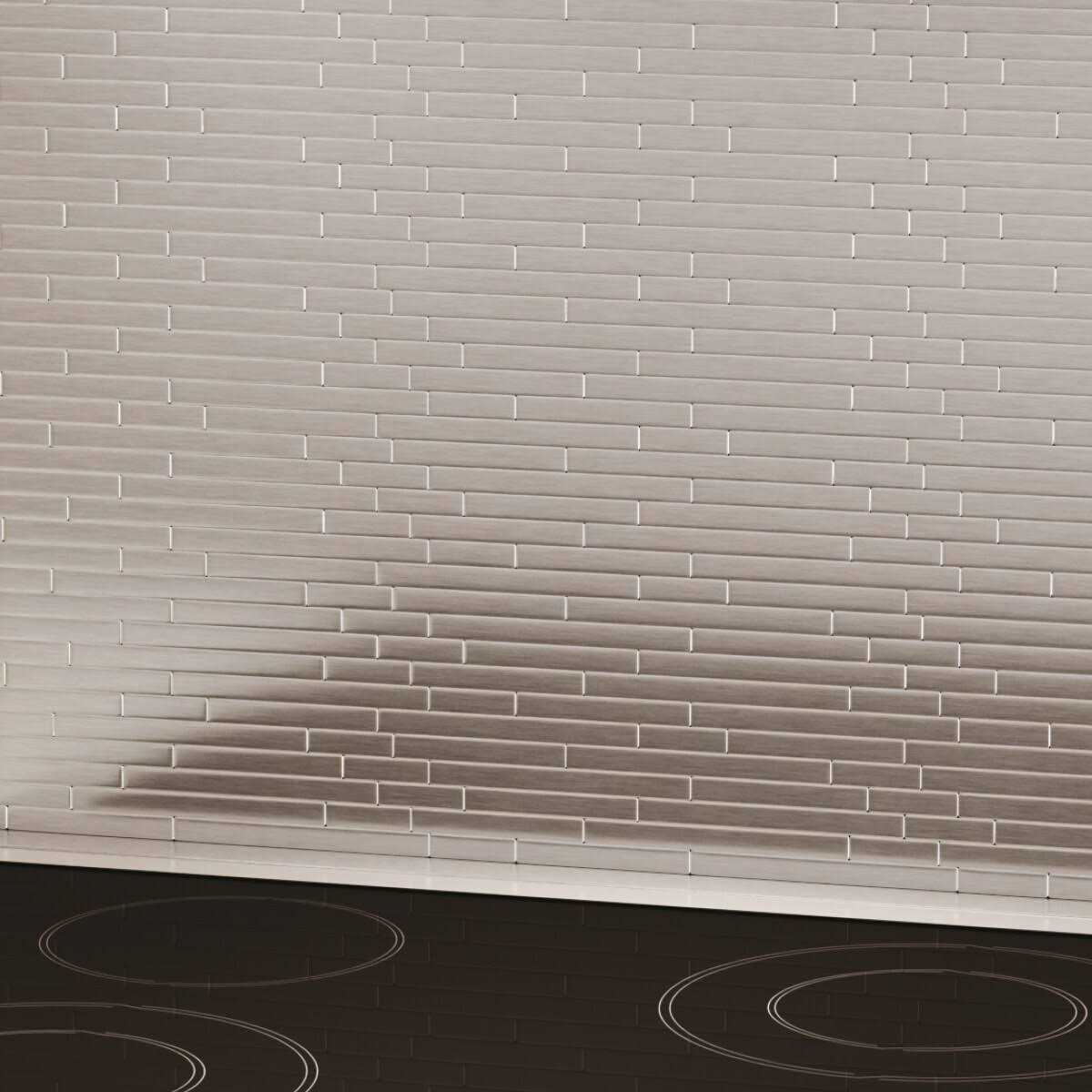 Inoxia SpeedTiles Linox Stainless 29.61 in. x 30.75 in. x 5 mm Metal Self-Adhesive Range Backsplash Mosaic Tile - Cheap Fitting