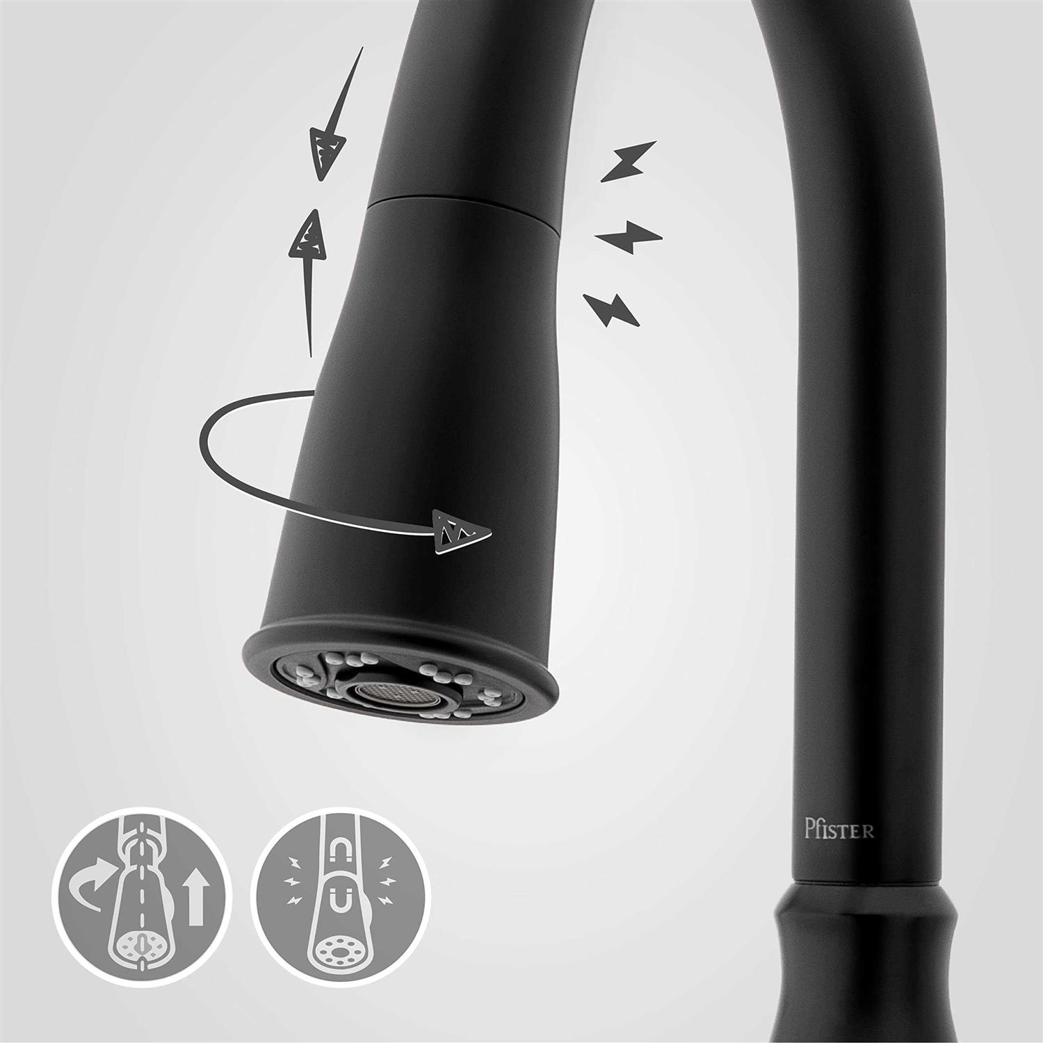 Pfister Rosslyn Single Handle Pull Down Sprayer Kitchen Faucet with Deckplate Included - Cheap Fitting