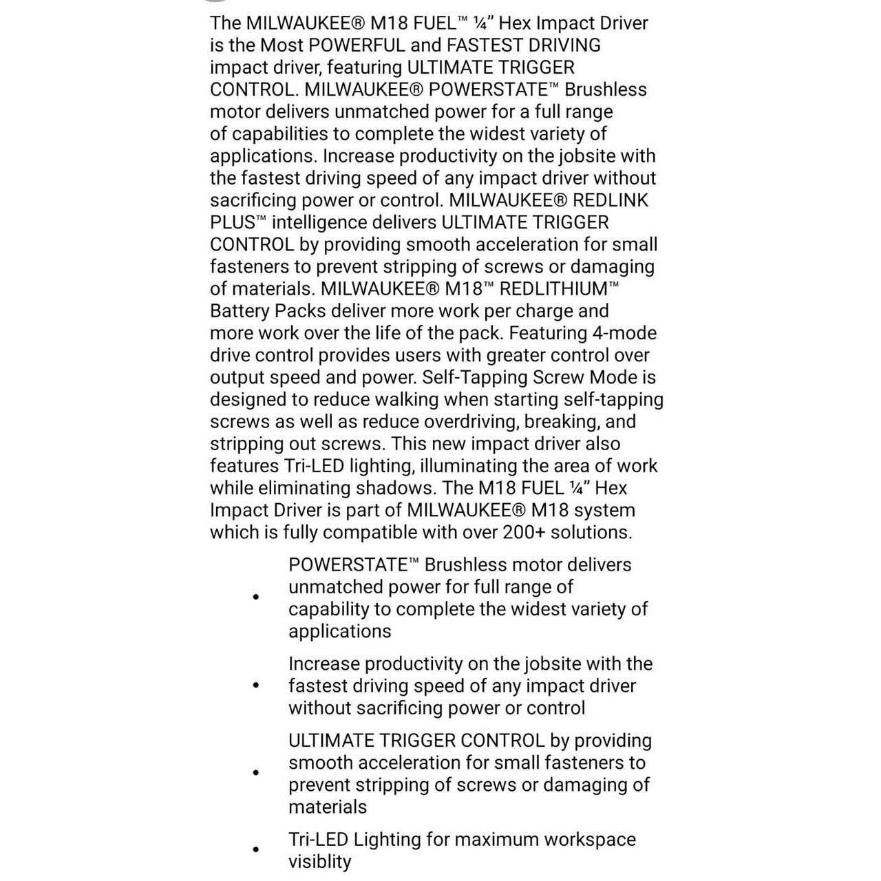 Milwaukee 2953-20 M18 FUEL 1/4 Hex Impact Driver - Cheap Fitting