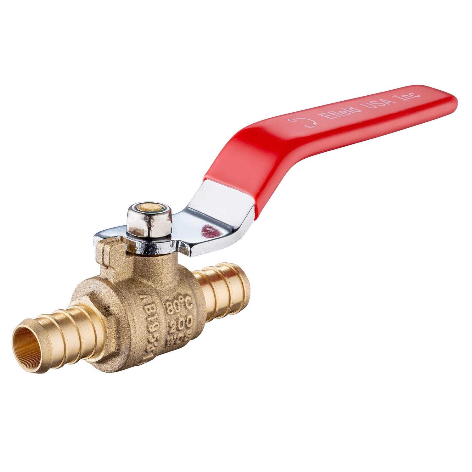 EFIELD 1/2 Inch Pex Brass Full Port Shut-off Ball Valve - Cheap Fitting