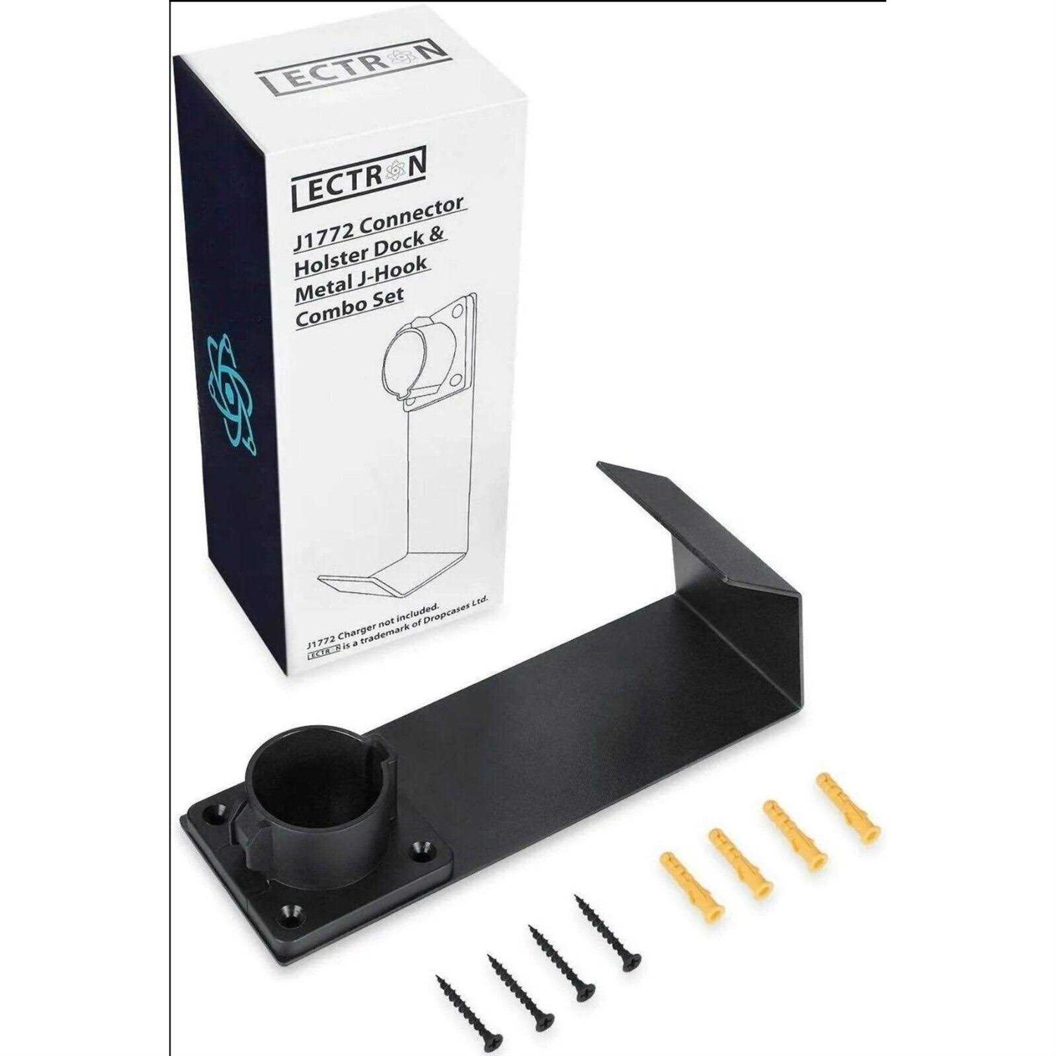Lectron EV Charger Nozzle Holster Dock and J-Hook Combination for J1772 Connector Electric Vehicle Chargers - Cheap Fitting