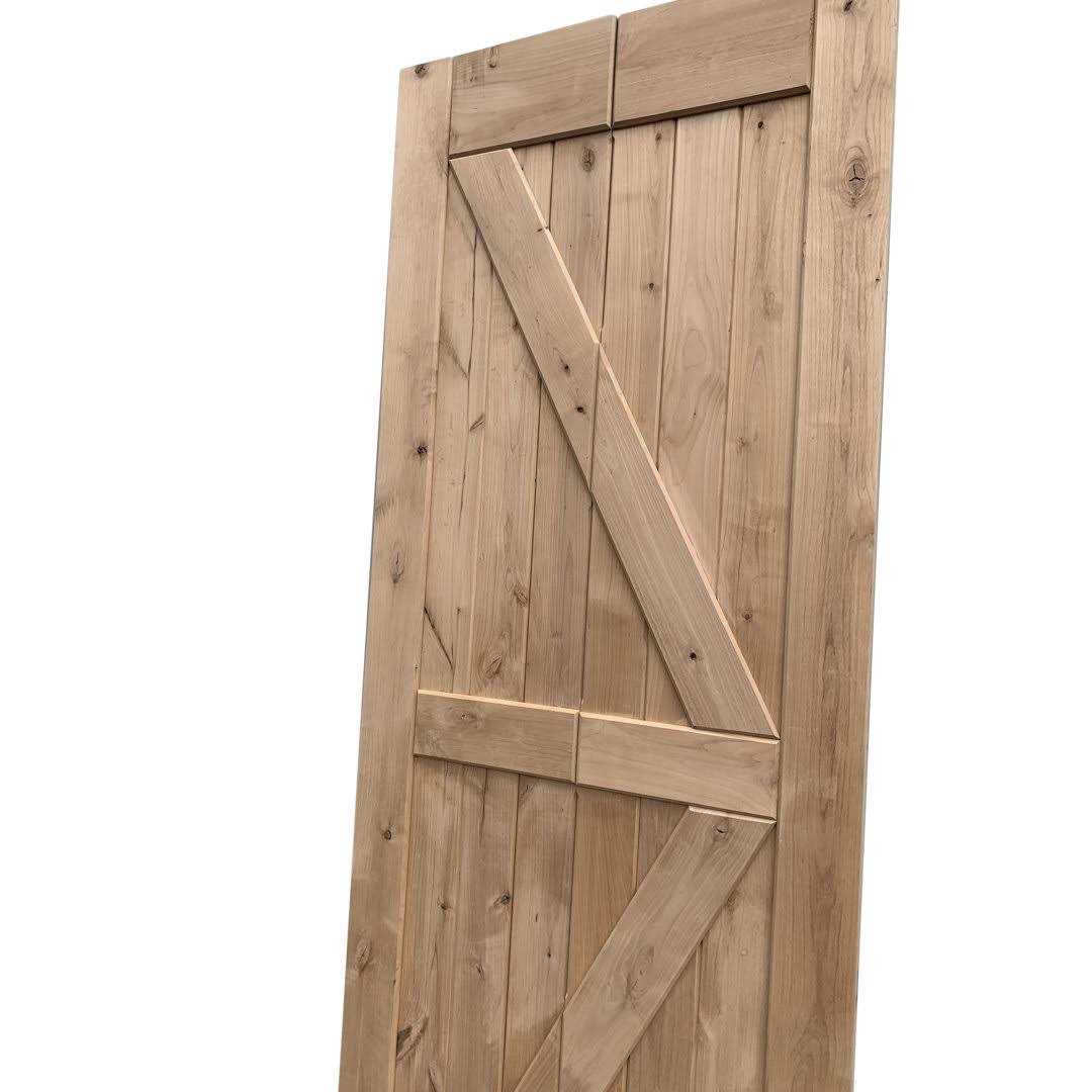 Paneled Wood Unfinished Barn Door Lubann - Cheap Fitting