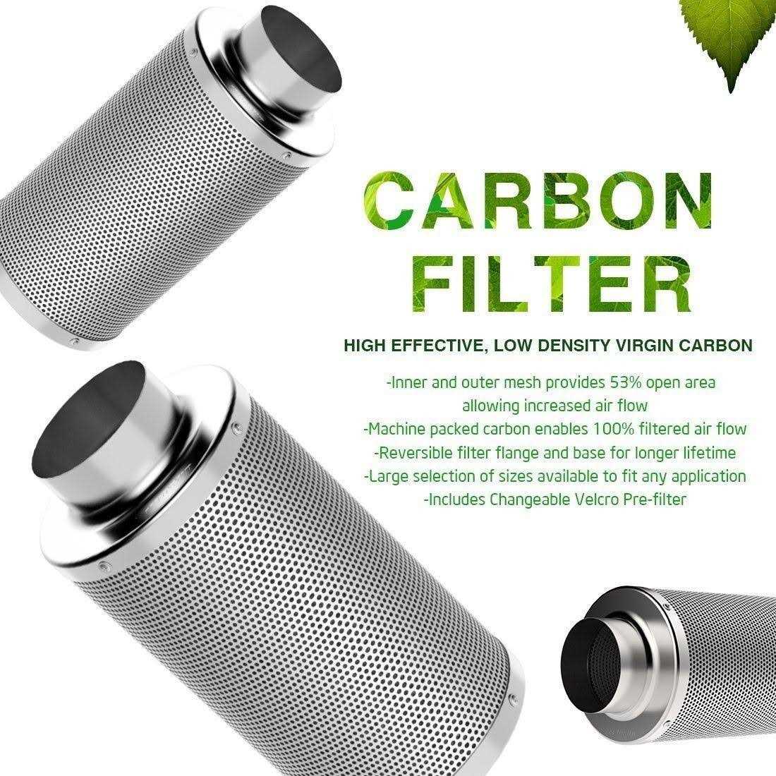 VIVOSUN Air Carbon Filter Control with Australia Virgin Charcoal for Inline Duct Fan - Cheap Fitting