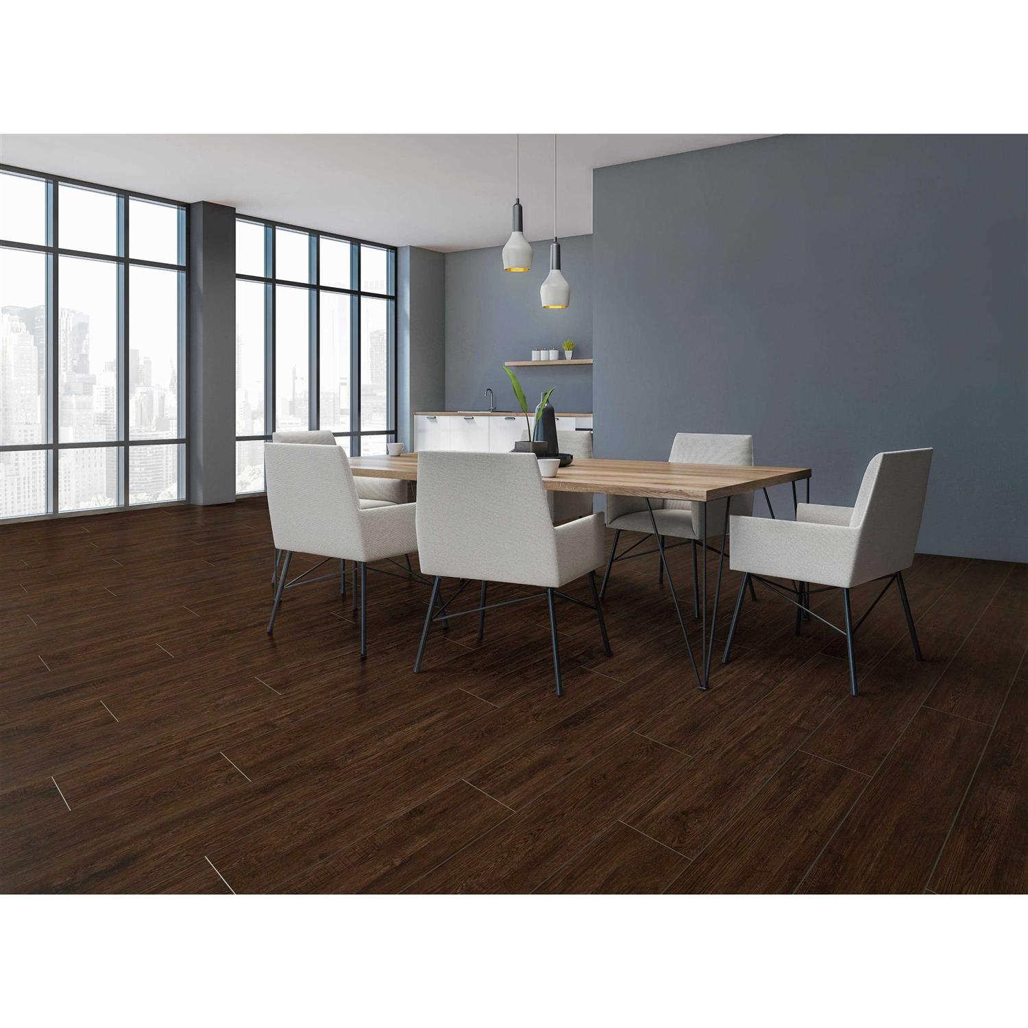 Style Selections Thick Waterproof Interlocking Luxury Vinyl Plank Flooring Chestnut & Brown 813SLK06C - Cheap Fitting
