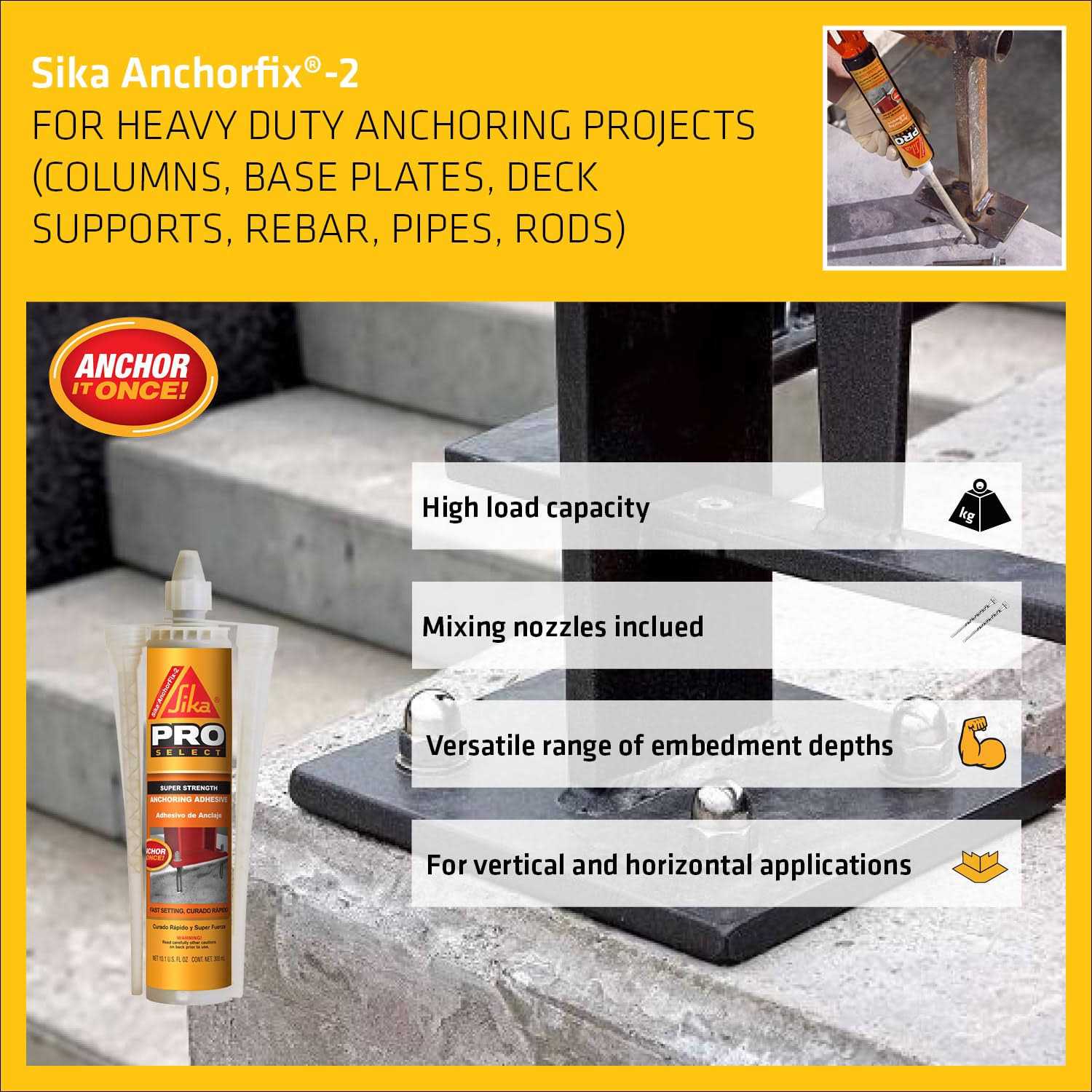 Sika AnchorFix-2 Anchoring Adhesive 10 oz - Cheap Fitting