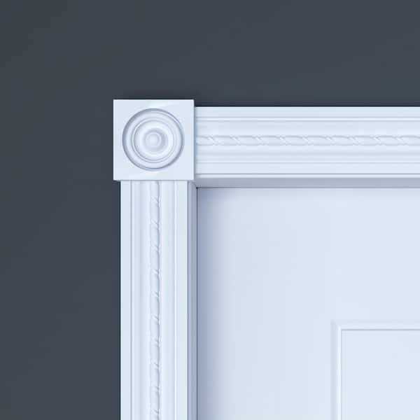 Ornamental Mouldings 642C 5/8 in. x 2-1/2 in. x 2-1/2 in. Red Oak Corner Block Moulding - Cheap Fitting