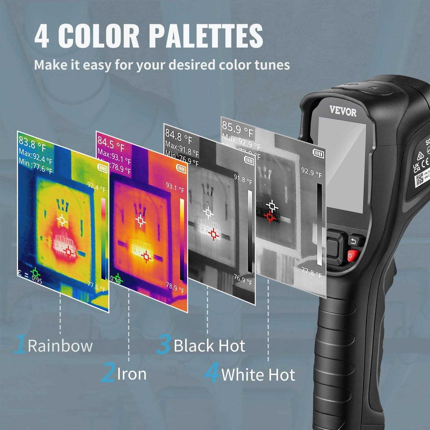 VEVOR Thermal Imaging Camera 240×180 IR Resolution 43200 Pixel Infrared Camera with 16G SD Card LED Light Minus 4°F to 662°F - Cheap Fitting