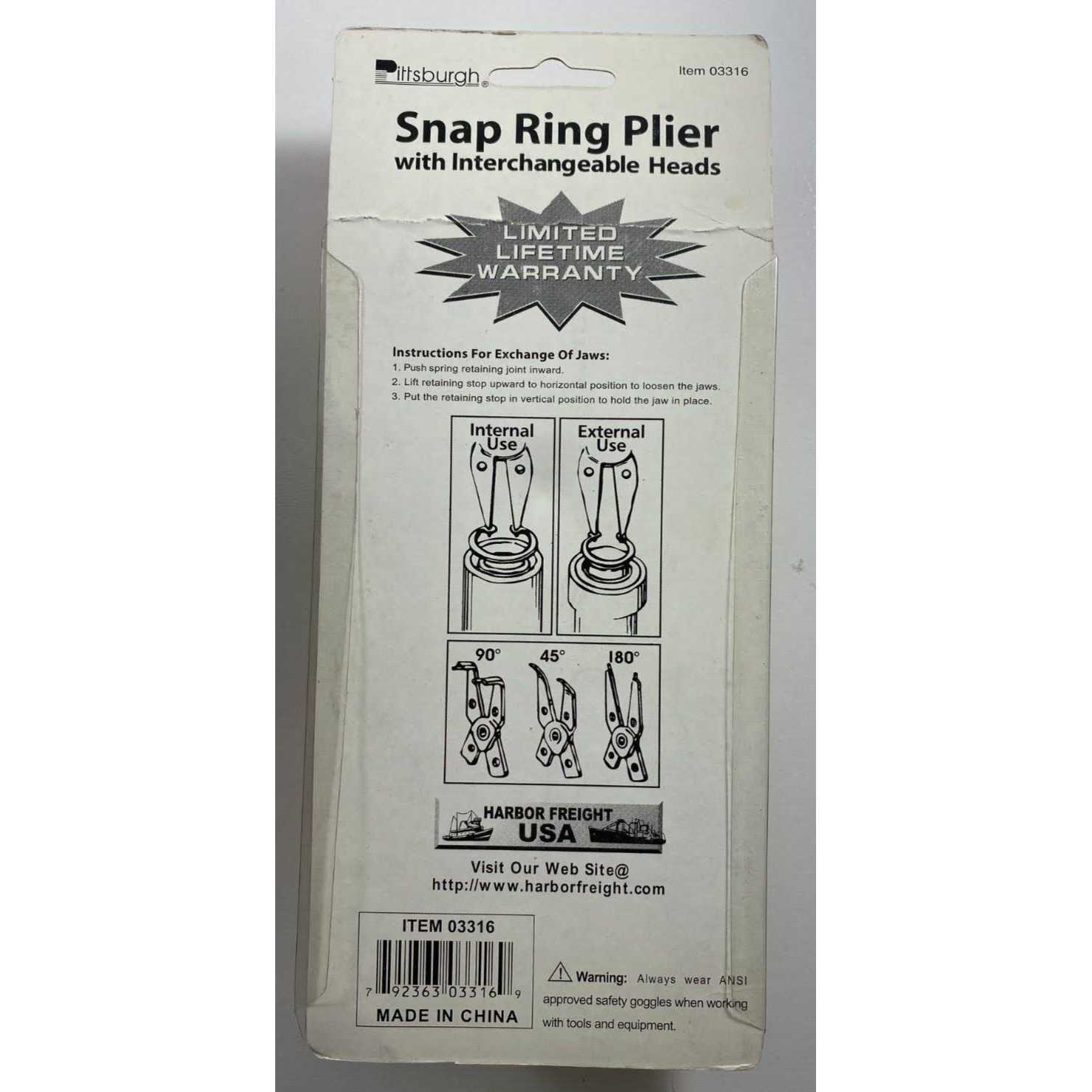 Pittsburgh Snap Ring Pliers with Interchangeable Heads - Cheap Fitting