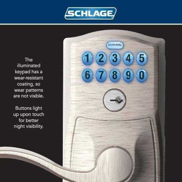 Schlage Satin Chrome Steel Electronic Keypad Entry Lock - Cheap Fitting
