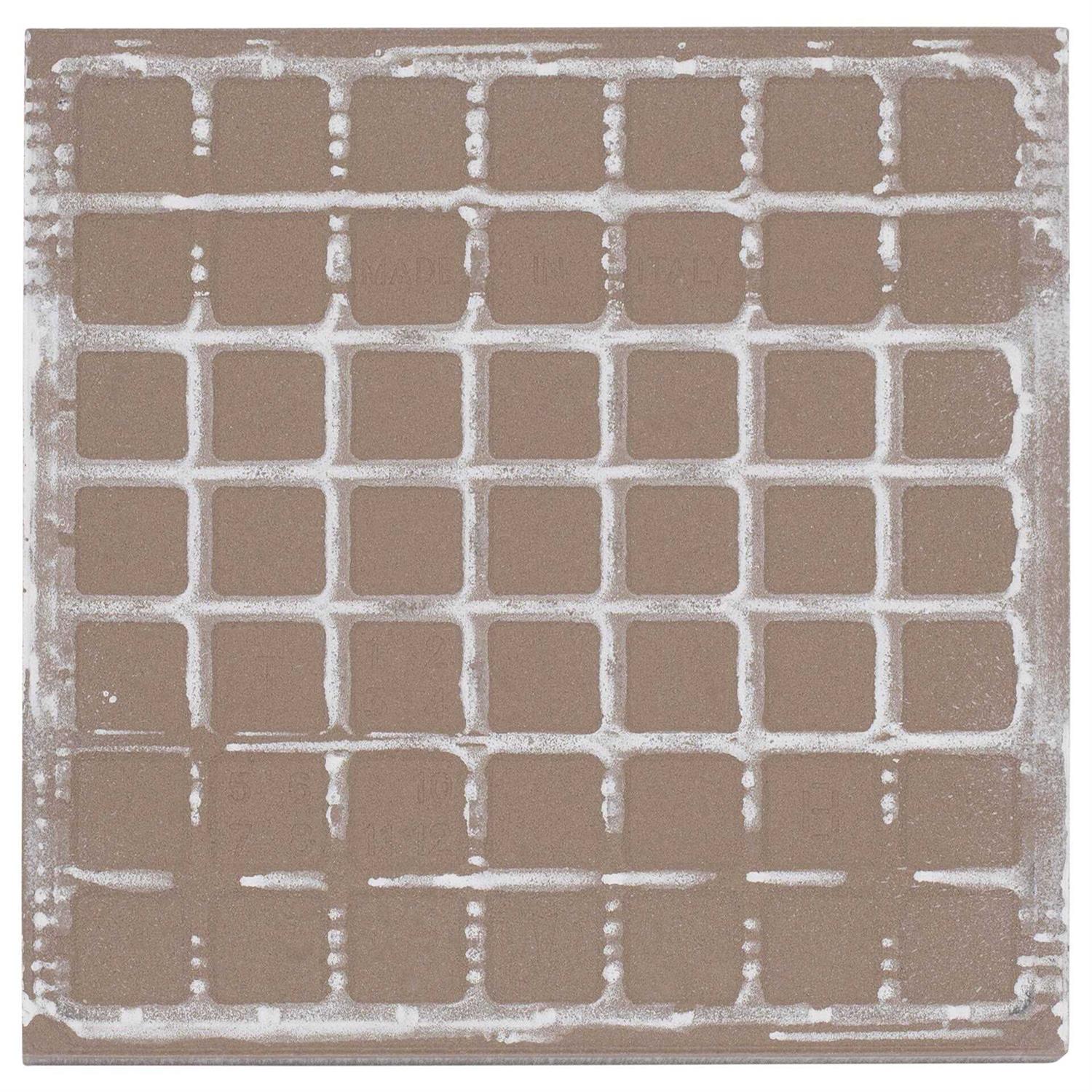 Andova Bliss Tan/White 8 in. x 8 in. Porcelain Matte European Floor and Wall Tile - Cheap Fitting