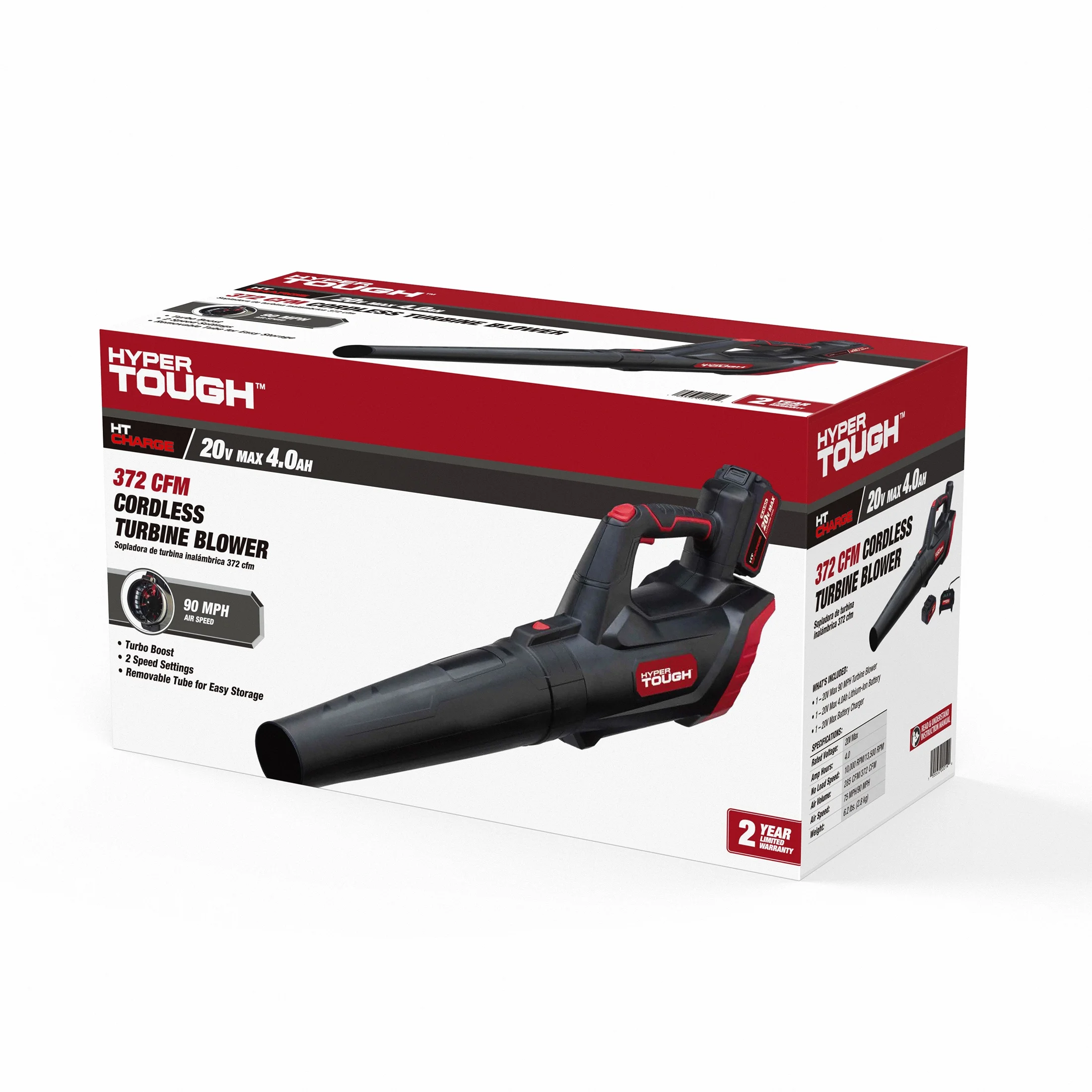 Hyper Tough 20V Max 90 mph 372 Cfm 4.0Ah Battery Powered Cordless Handheld Blower, HT22-401-03-04 - Cheap Fitting
