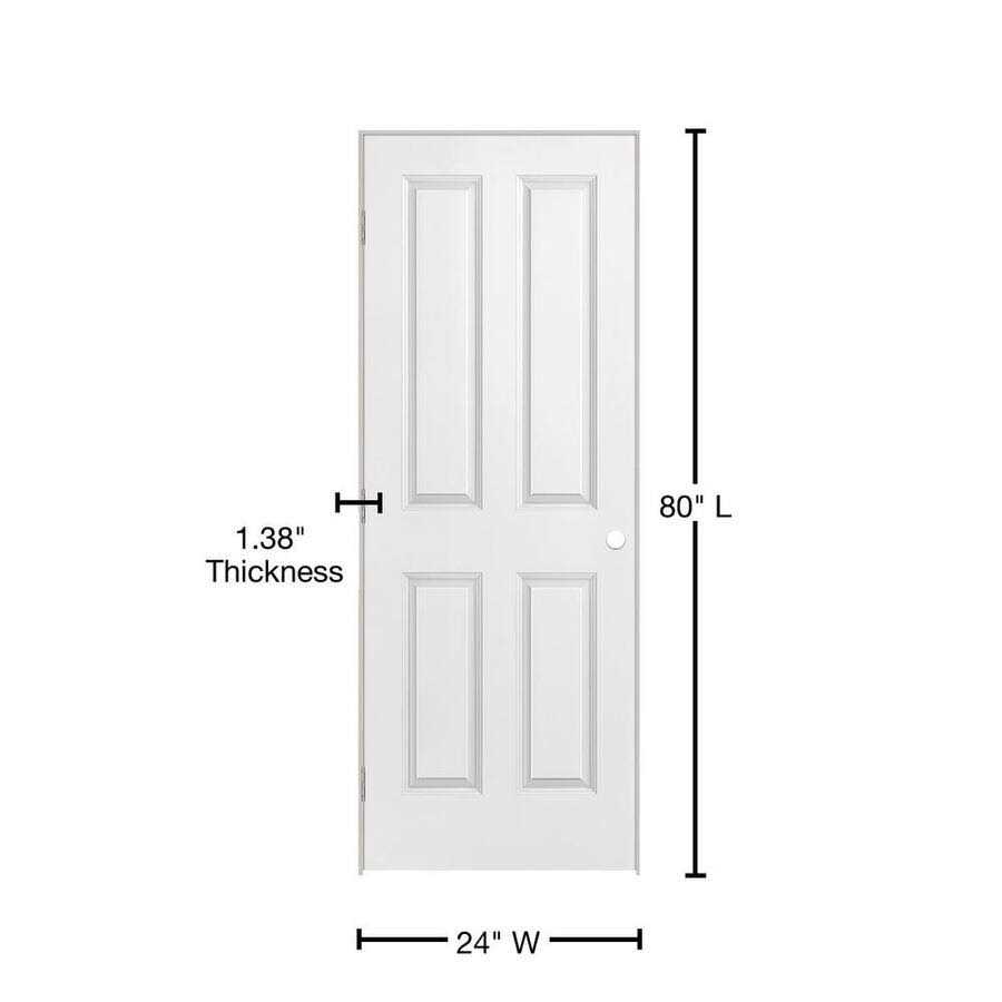 Masonite 80 in. 4-Panel Hollow-Core Smooth Primed Composite Single Prehung Interior Door - Cheap Fitting