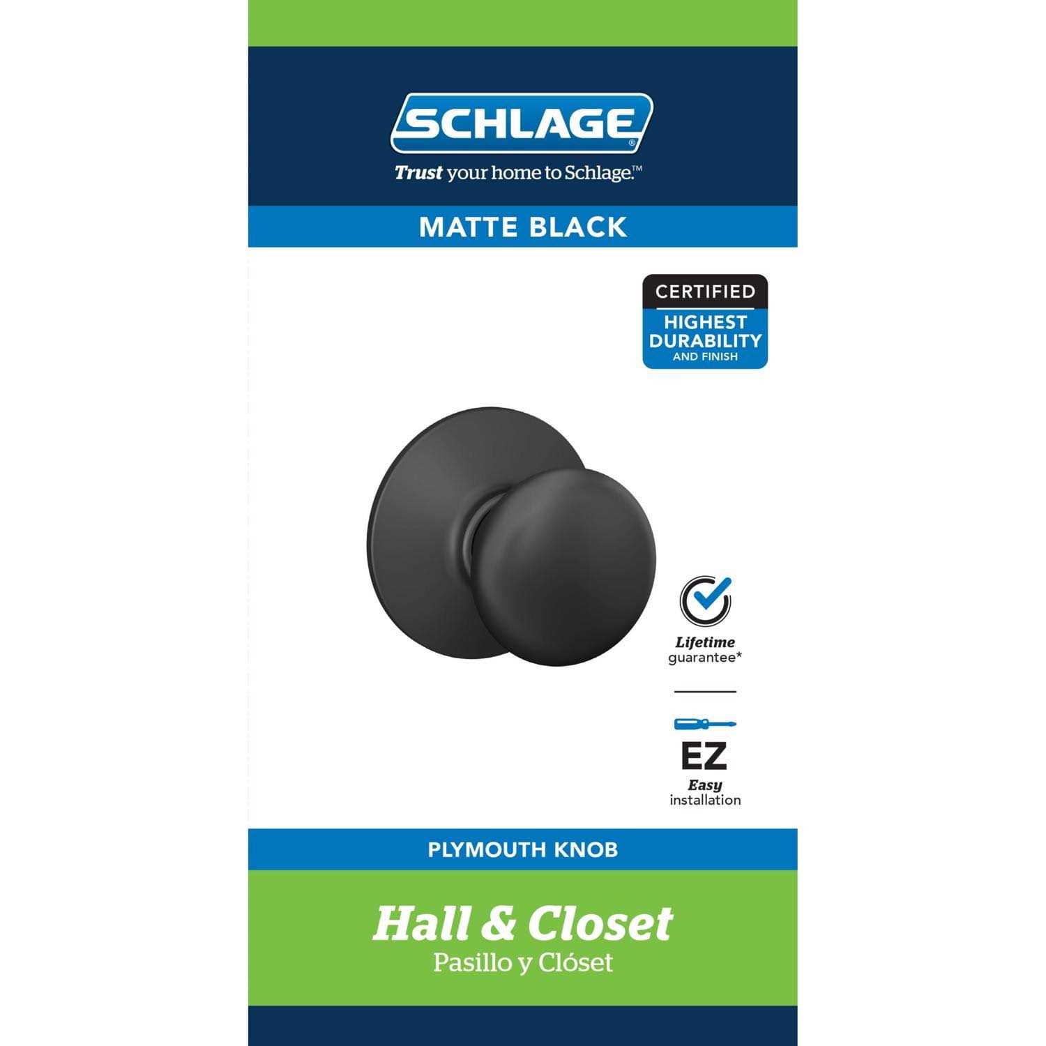 Schlage Passage Knob Plymouth F10 PLY 622 - Cheap Fitting