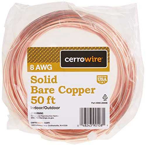 Cerrowire 50 ft. 8-Gauge Solid SD Bare Copper Grounding Wire - Cheap Fitting