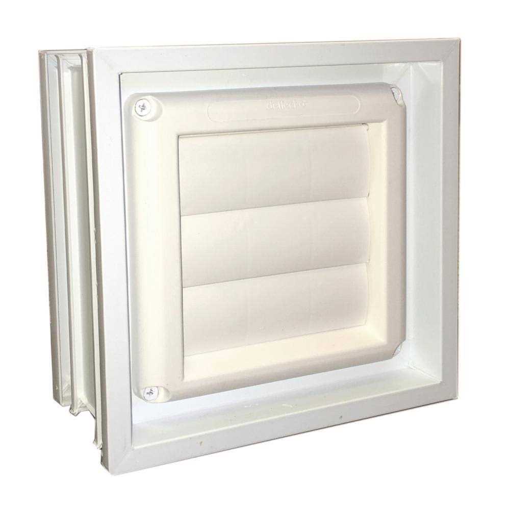 Clearly Secure 31 in. x 17.25 in. x 3.125 in. Frameless Wave Pattern Glass Block Window with Dryer Vent - Cheap Fitting