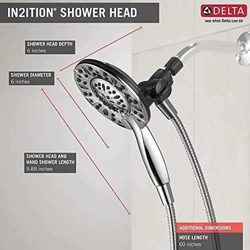 Delta In2ition Matte Black 4-Spray Dual Shower Head 2.5-GPM Rubber - Cheap Fitting