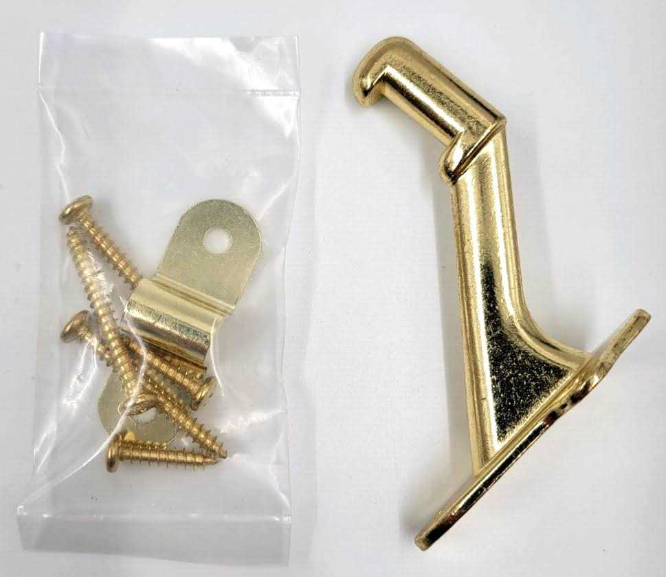 SafeRail 1.21-in x 3-in Bright Brass Finished Wrought Iron Handrail Bracket - Cheap Fitting