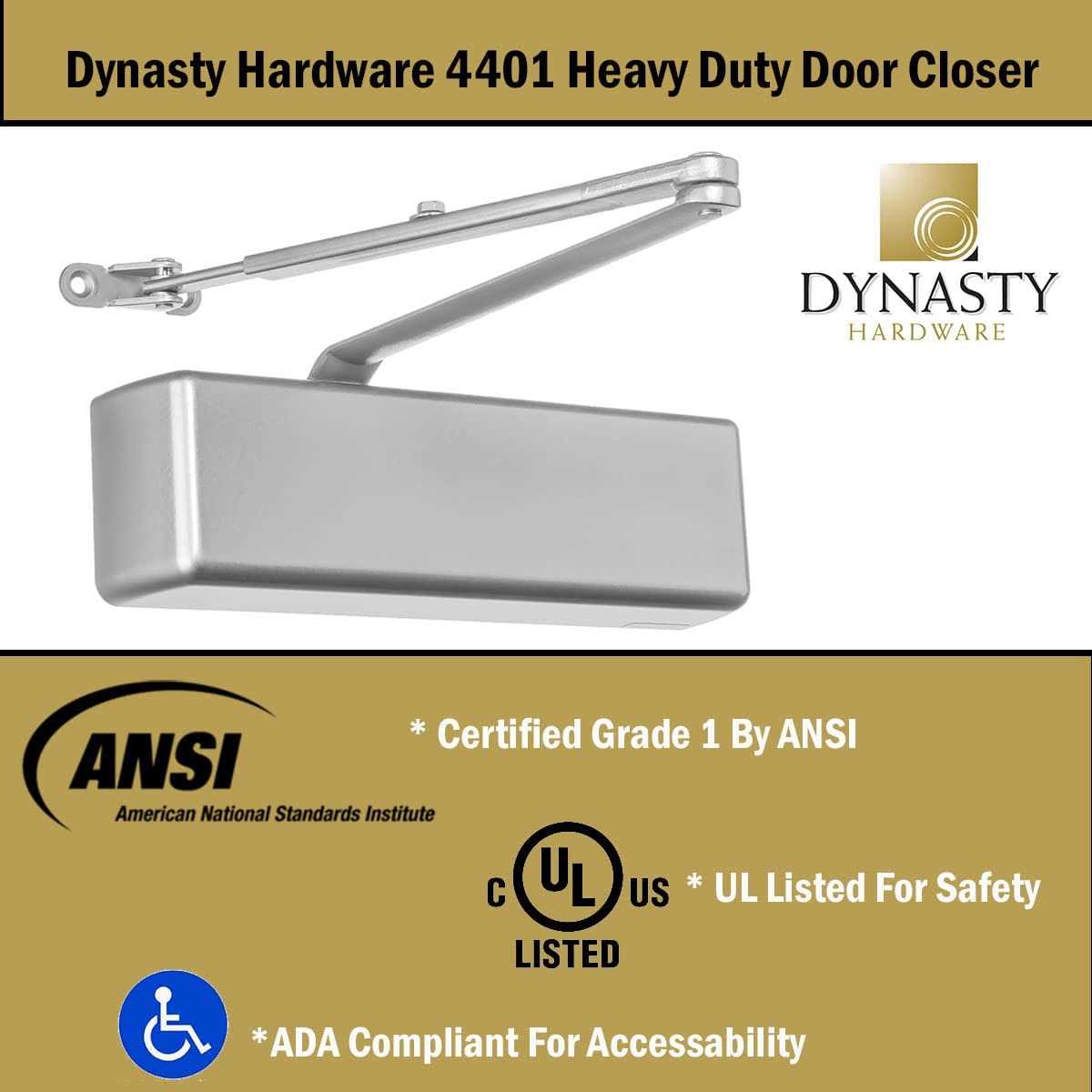 Dynasty Hardware 4401-ALUM Heavy Duty Commercial Door Closer - Cheap Fitting