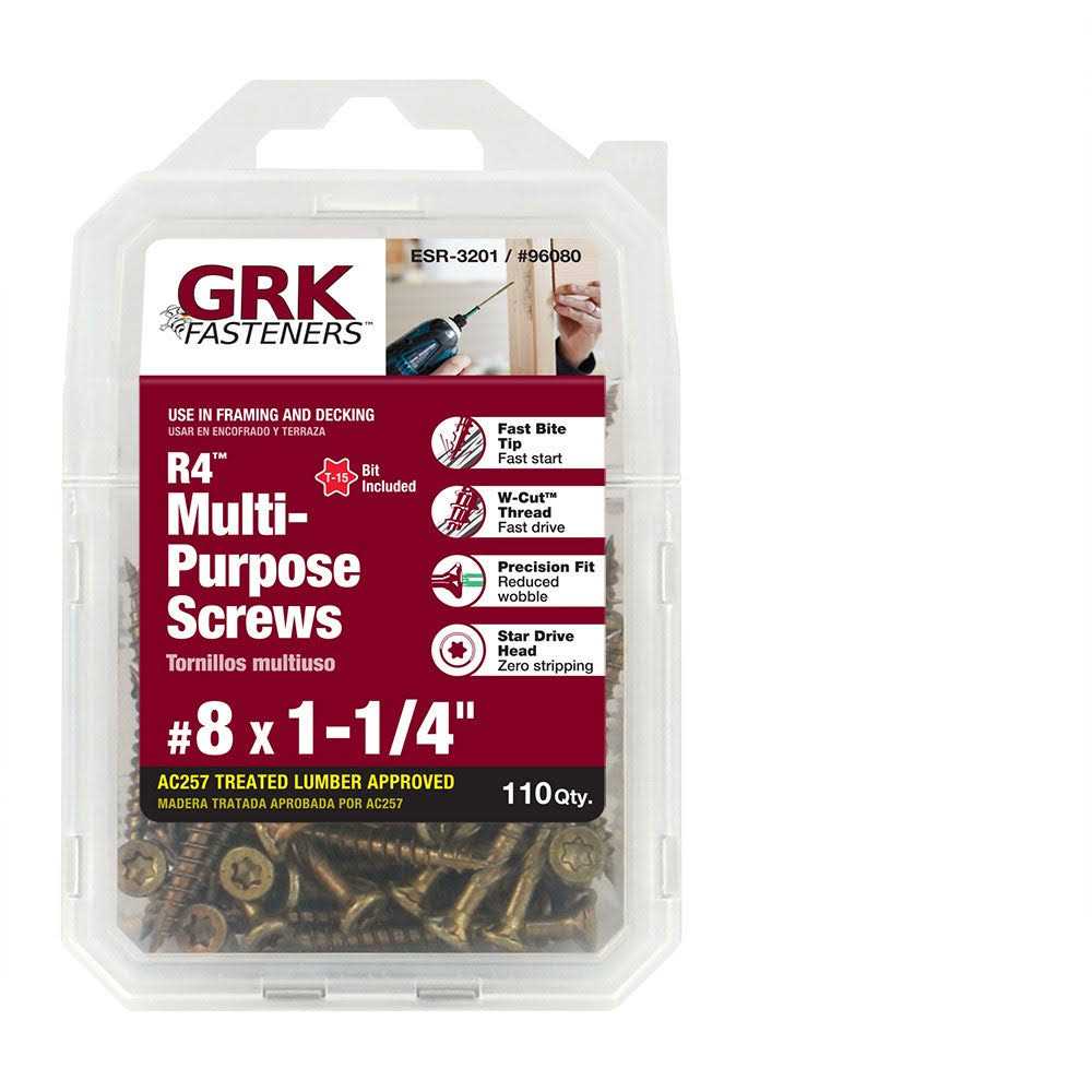 GRK Fasteners 96080 UberGrade Star Flat Head Multi-Purpose Screw - Cheap Fitting