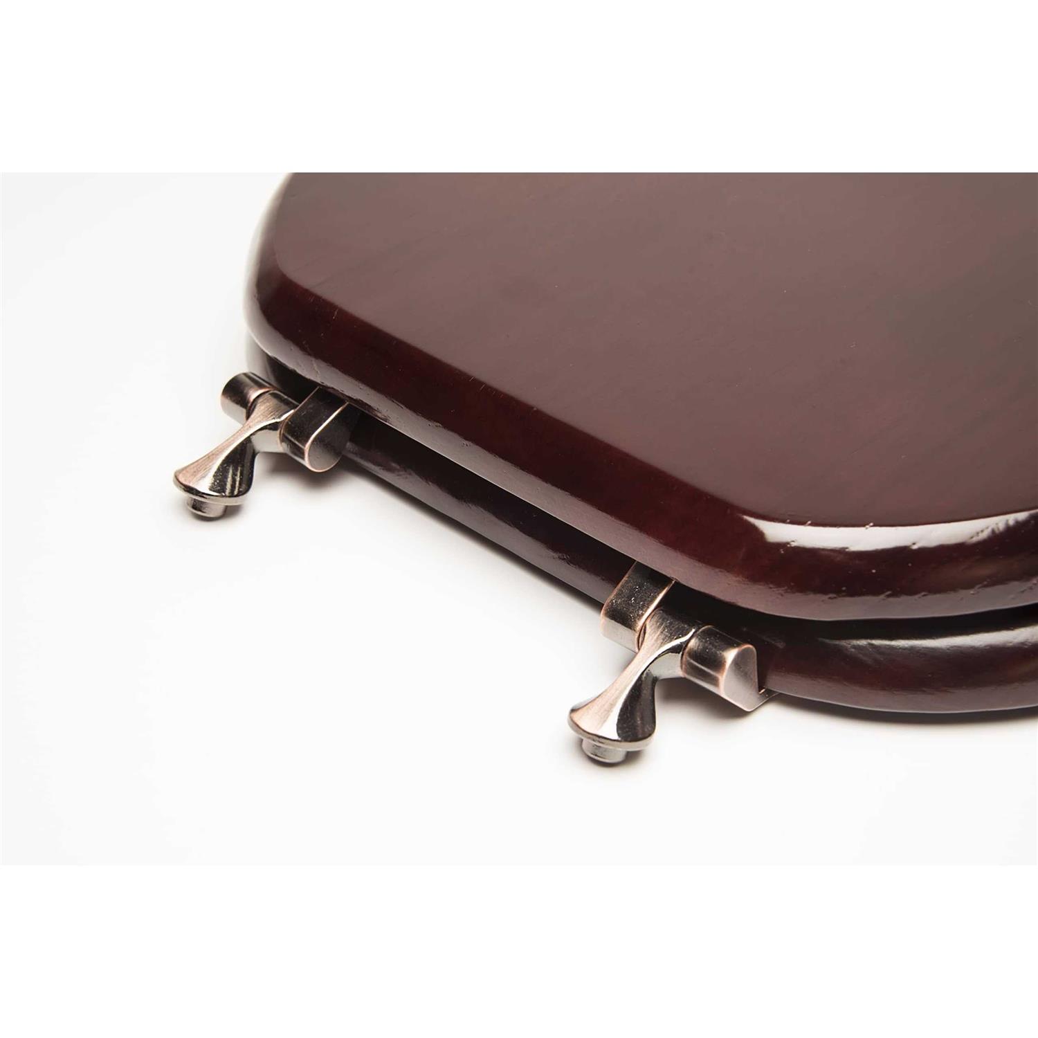 Bath Décor Solid Oak Traditional Design Toilet Seat With Solid Metal Hinges - Cheap Fitting