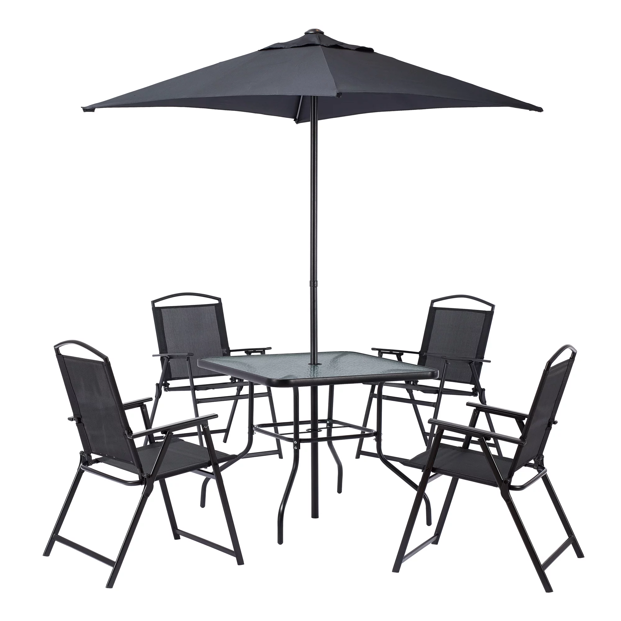 Mainstays Albany Lane 6-Piece Outdoor Patio Dining Set, Red/Black - Cheap Fitting