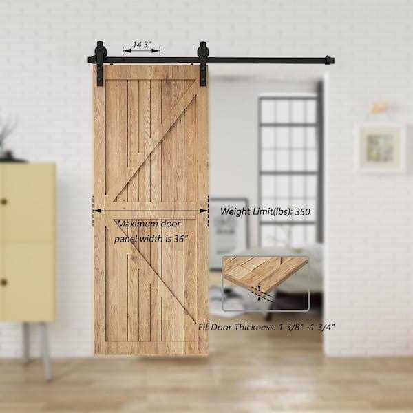 Boyel Living Black Sliding Barn Door Track and Hardware Kit with I-Shape Hanger For Single Door - Cheap Fitting