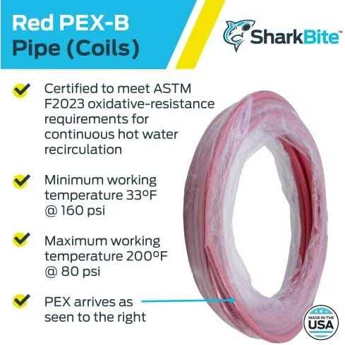 SharkBite 1/2 in. x 50 ft. Coil Red PEX Pipe U860R50 - Cheap Fitting