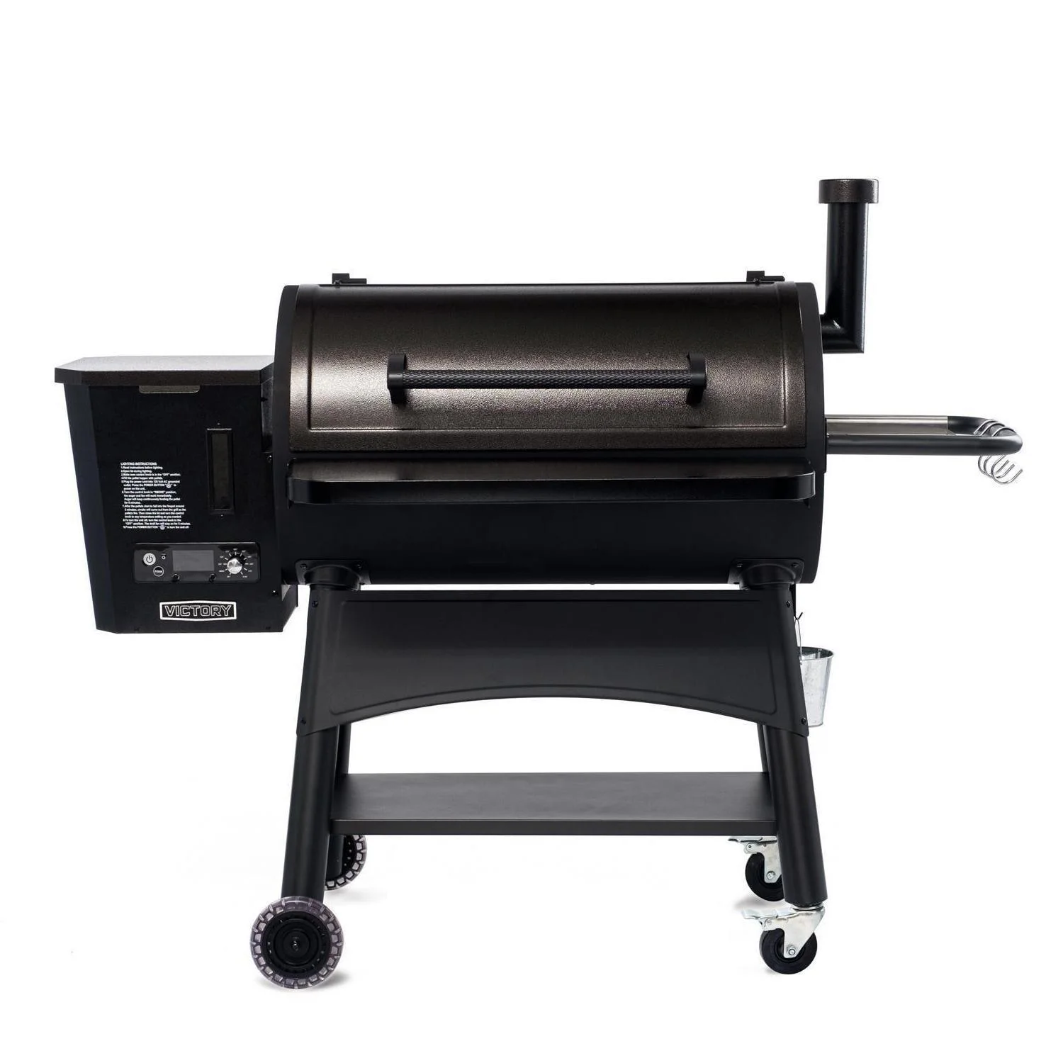 Victory 35-Inch Wood Pellet Grill with Front Shelf, 29-Lb Hopper & 16 Gauge Steel Barrel & Cart - BBQPG - Cheap Fitting