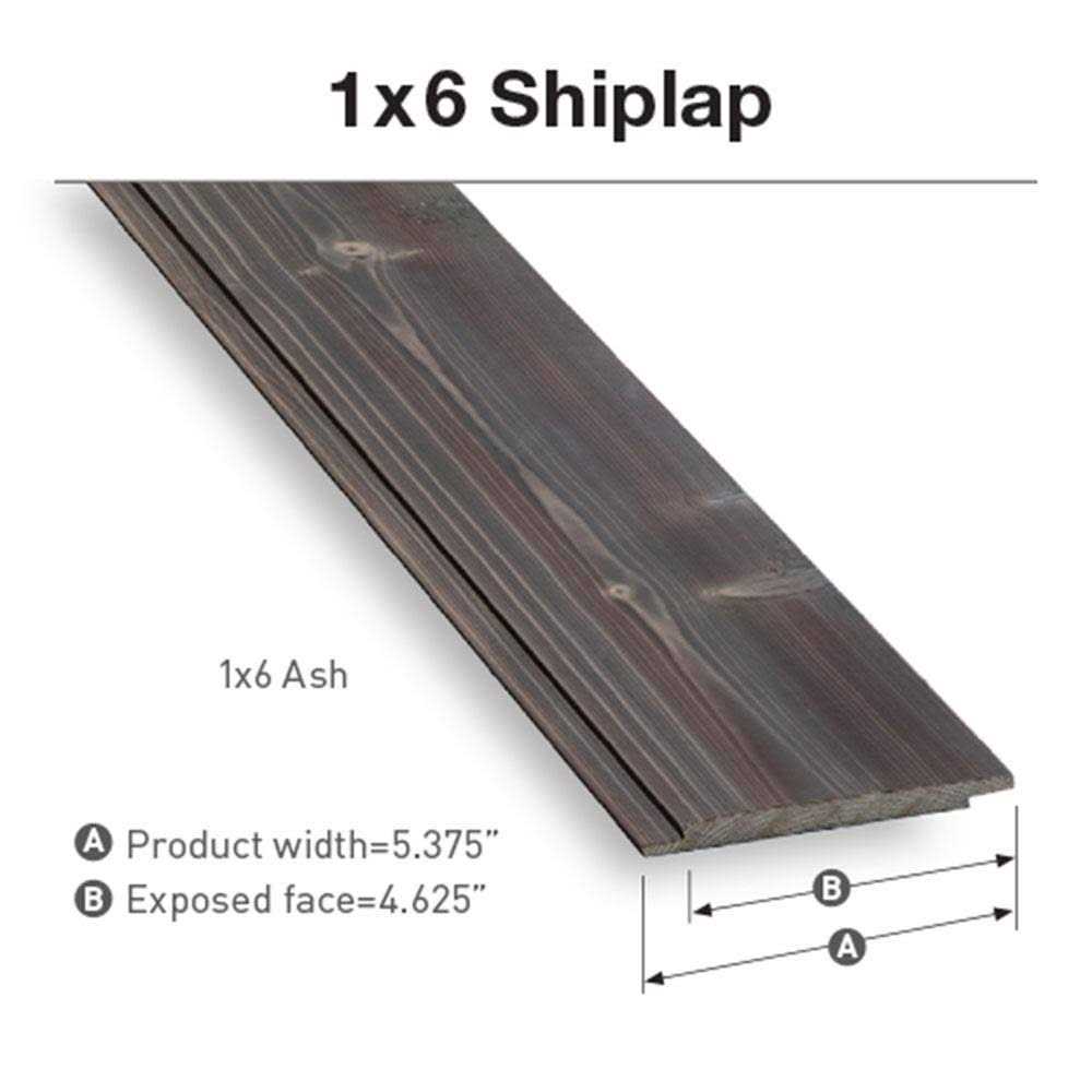 1 in. x 6 in. x 8 ft. Charred Wood Shiplap Boards UFP-Edge - Cheap Fitting