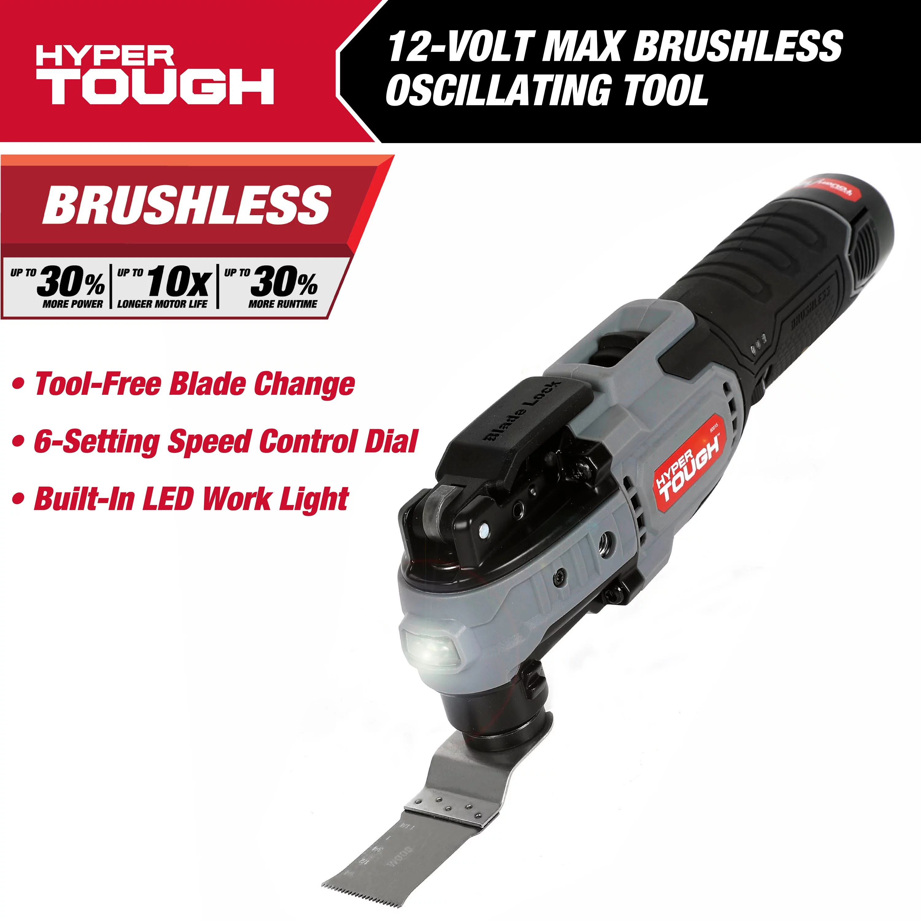 Hyper Tough 12V Max Lithium-Ion Brushless Oscillating Multi-Tool with 1.5Ah Battery and Charger, 80015 - Cheap Fitting