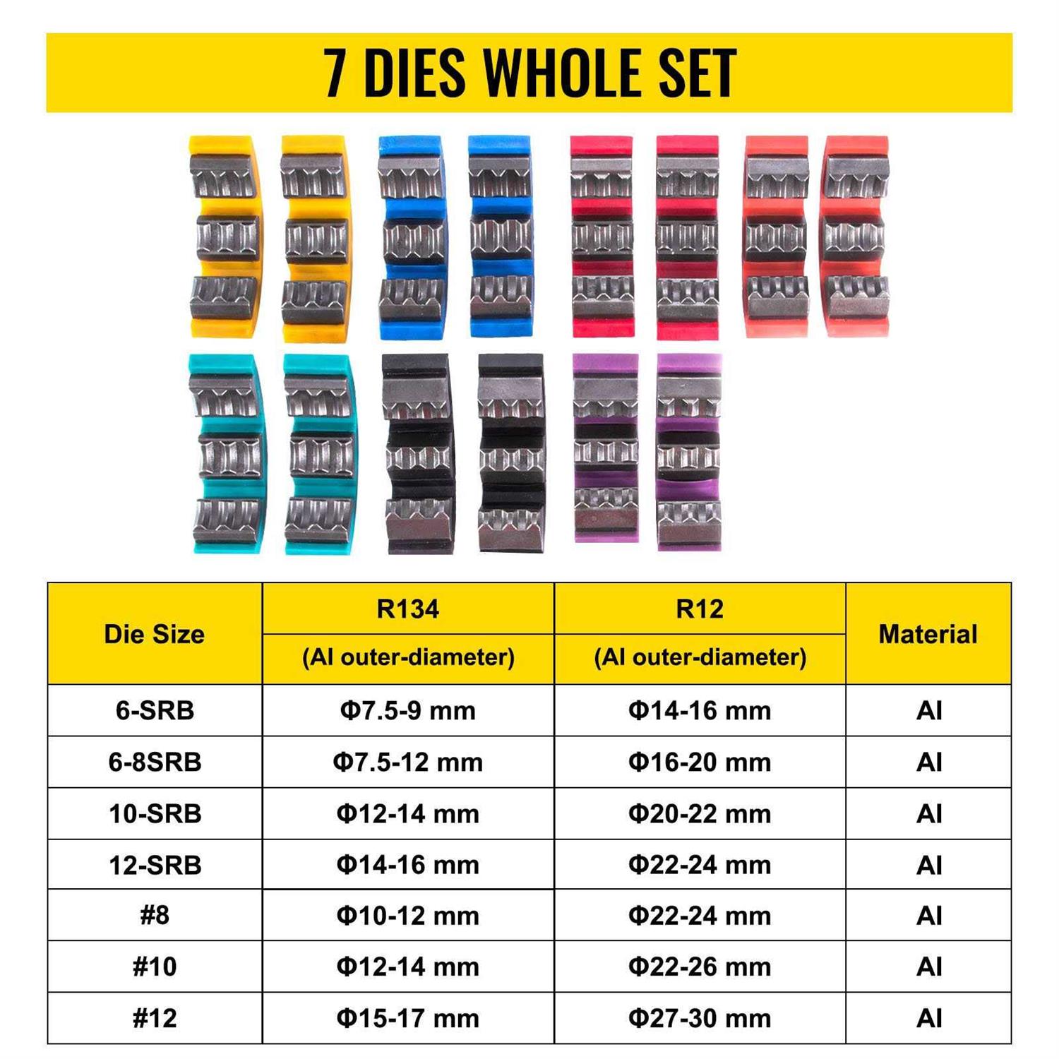 VEVOR Hydraulic Hose Crimper Hydra-Krimp 71500,Manual AC Hose Crimper Kit Air Conditioning Repaire Handheld,Hydraulic Hose Crimping Tool with 7 Die 71500YYRGJSJ00001V0 - Cheap Fitting