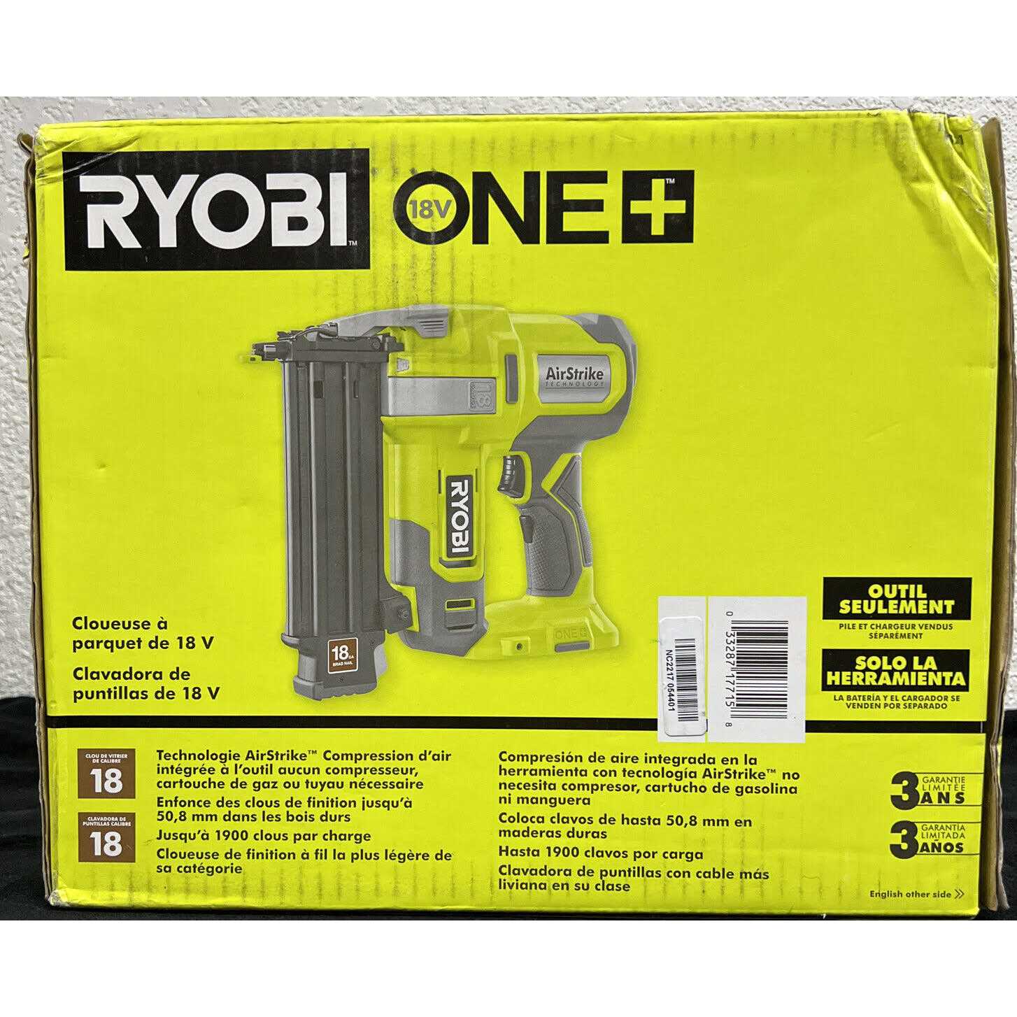 Ryobi P321 ONE+ 18V 18-Gauge Cordless AirStrike Brad Nailer - Cheap Fitting