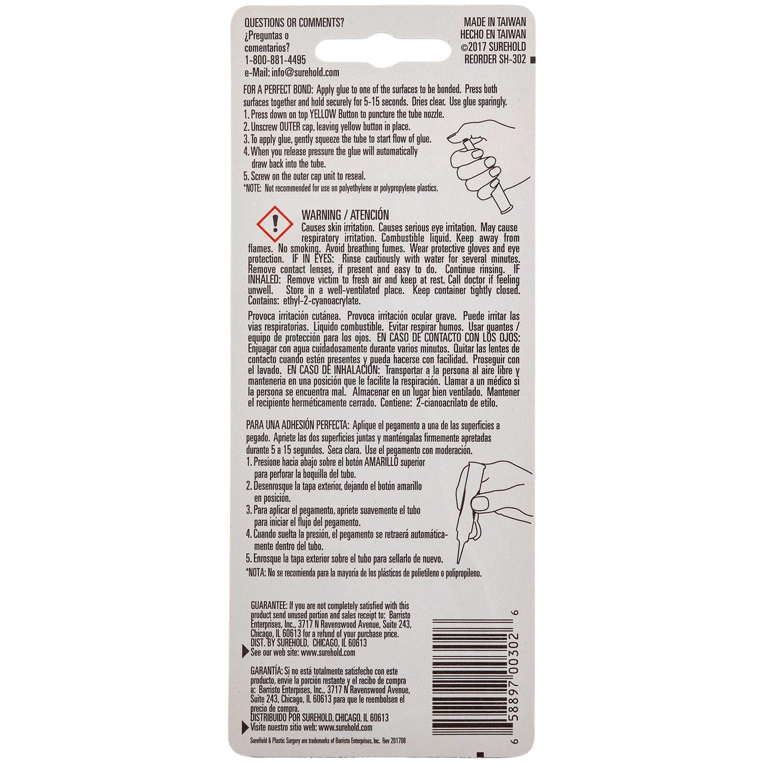 Surehold Plastic Surgery Super Glue - Cheap Fitting