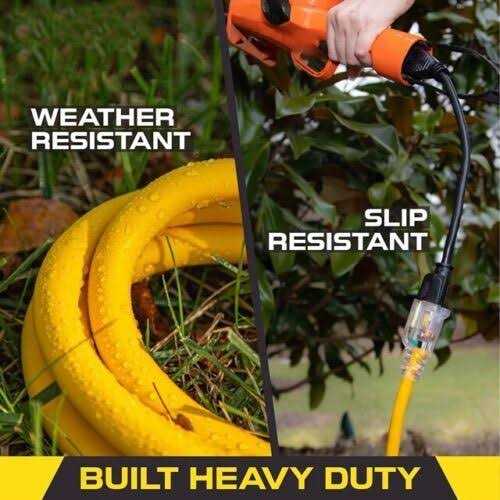 Clear Power 12/3 SJTW Heavy Duty Outdoor Extension Cord - Cheap Fitting