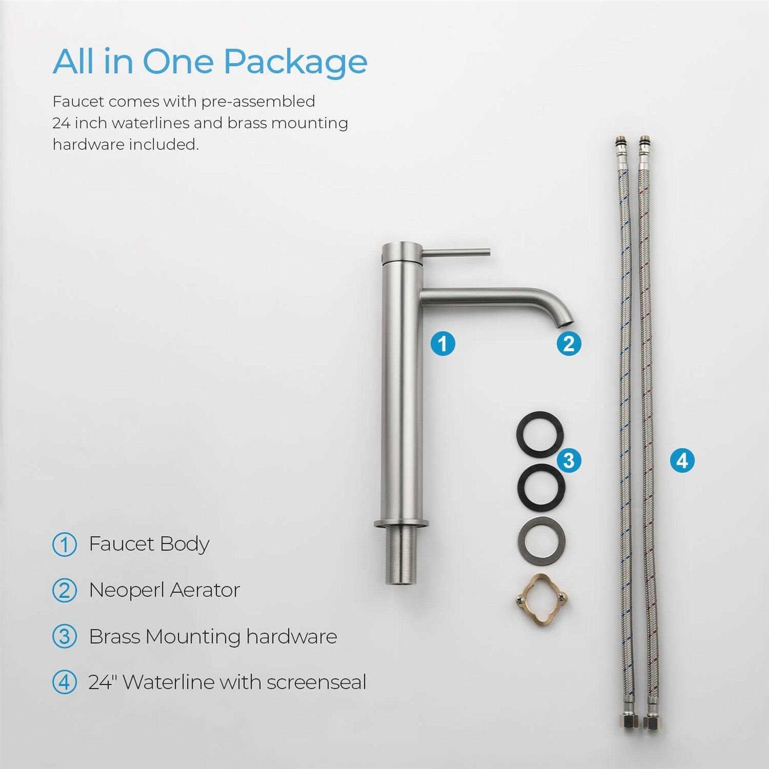 KIBI Circular Single Handle Solid Brass Bathroom Vessel Sink Faucet KBF1009 - Cheap Fitting