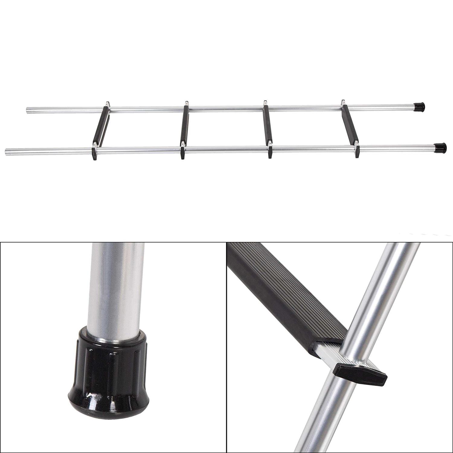 KUAFU 60” Bunk Ladder Compatible with RV W/Hook and Rubber Foot Pads Aluminum Dorm Loft Ladder Lightweight and Sturdy Design for Safe Climbing - Cheap Fitting