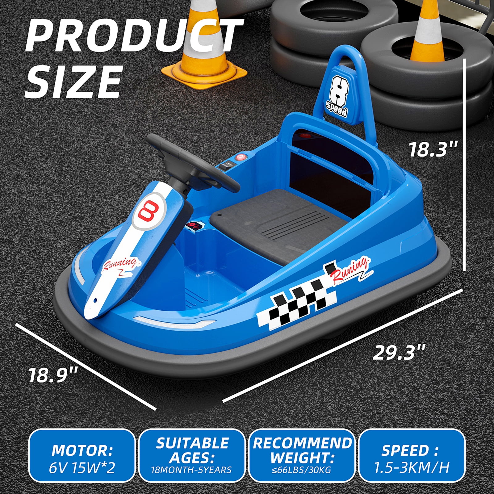 KORIMEFA 6V Electric Ride on Bumper Car for Kids Toddlers 2-6 Years Old, DIY Sticker Baby Bumping Toy Gifts, Ride on Toys for Kids, Music Play, Lights, 0-2 mph, Pink - Cheap Fitting