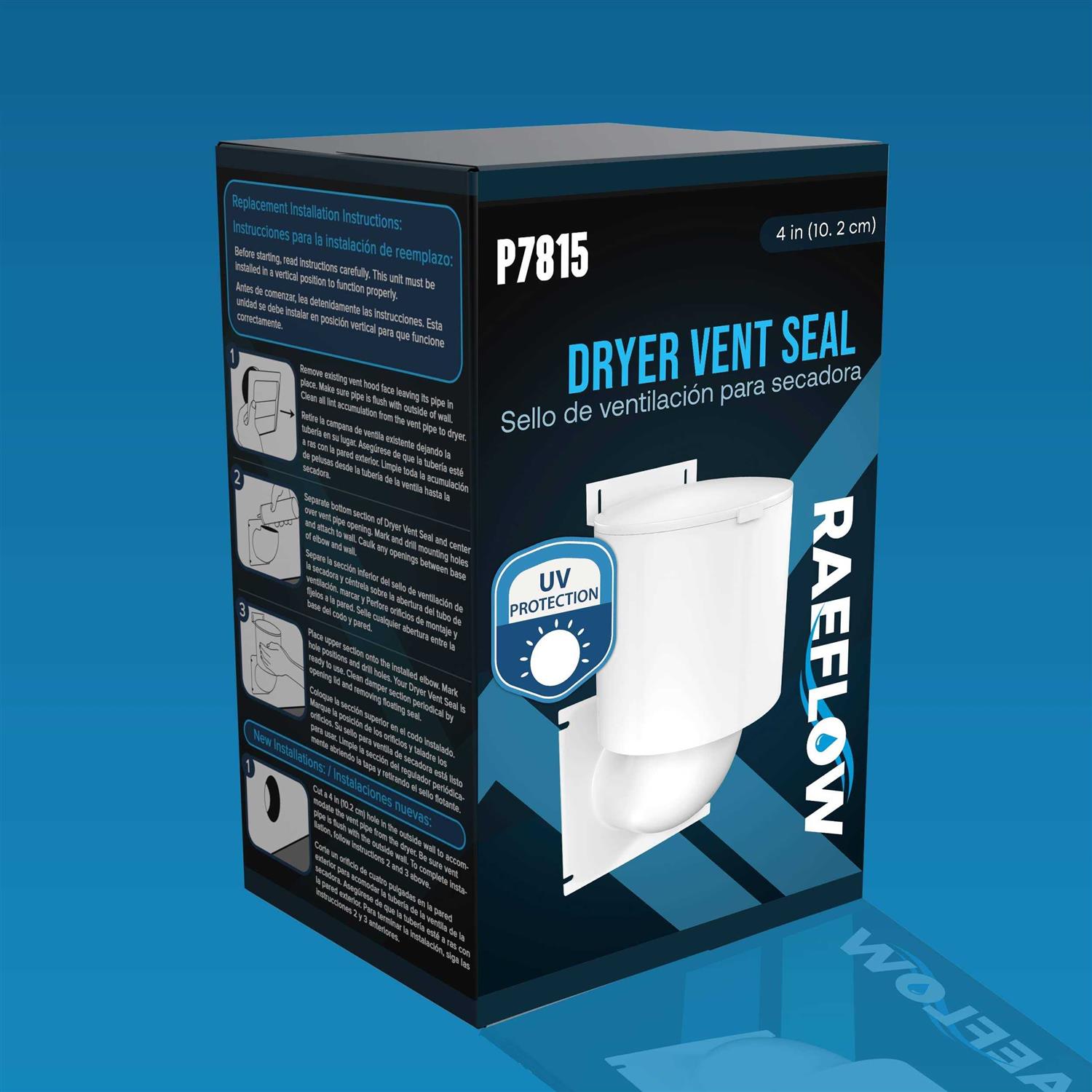 RAEFLOW Dryer Vent Cover 4 inch with UV RESISTANT Outdoor Dryer Vent Cover Natural Energy Saving - Cheap Fitting