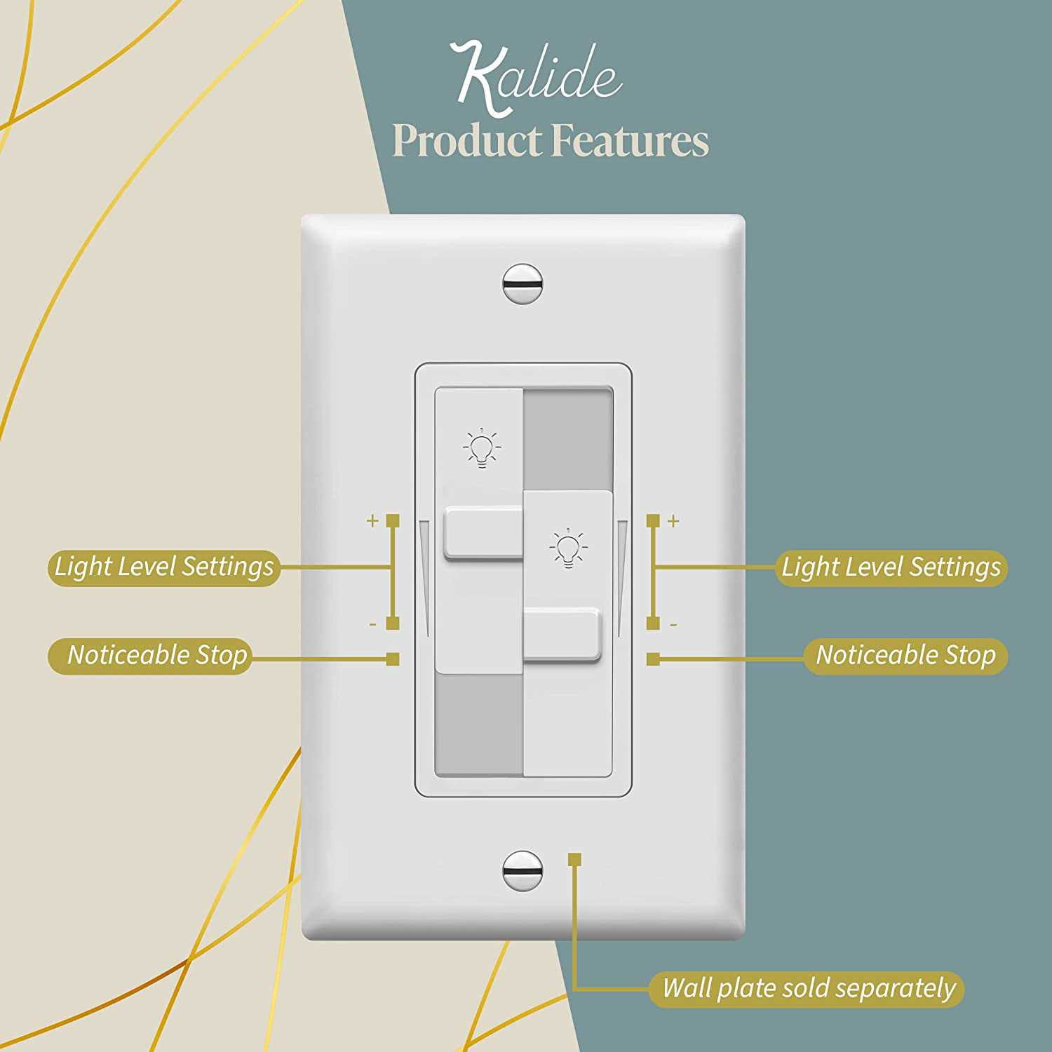 TOPGREENER Kalide Dual Load Dimmer Light Switch Double LED Dimmer Switch - Cheap Fitting