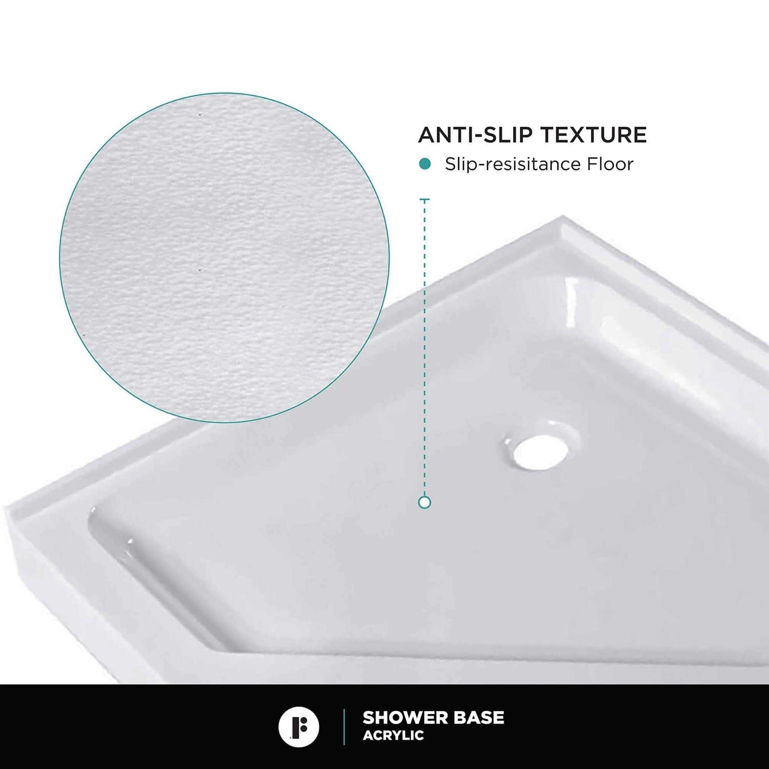 Fine Fixtures Neo Angle Corner Shower Base Shower Pan Floor in white - Cheap Fitting