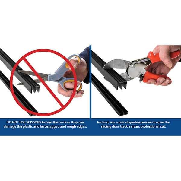 Outwater 11/16 in. D x 51/64 in. W x 36 in. L Black Styrene Plastic Sliding Bypass Track Moulding Set for 1/4 in. Doors - Cheap Fitting