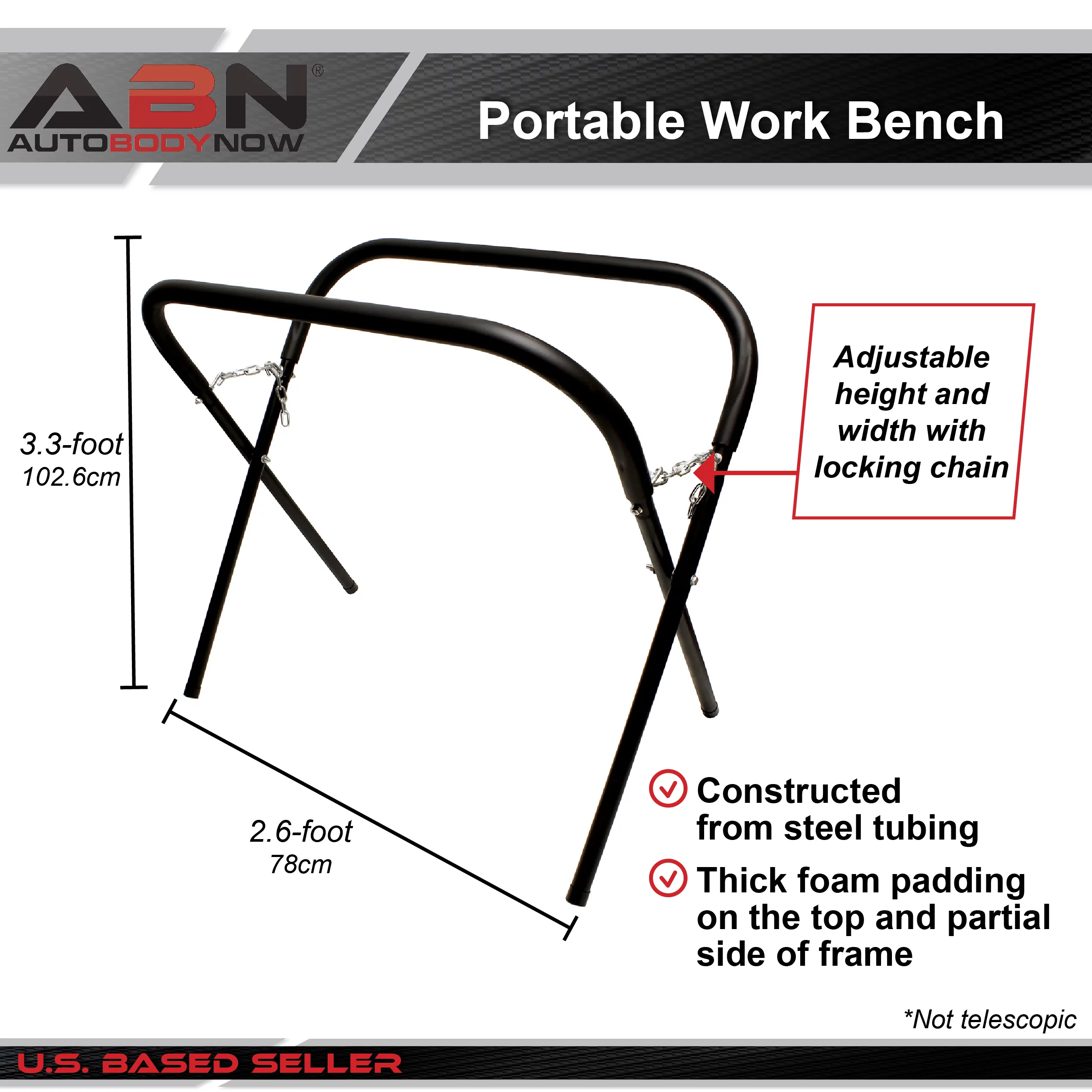 ABN | Portable Workbench Folding Work Stand Foldable Work Table – 1000 Pounds - Cheap Fitting