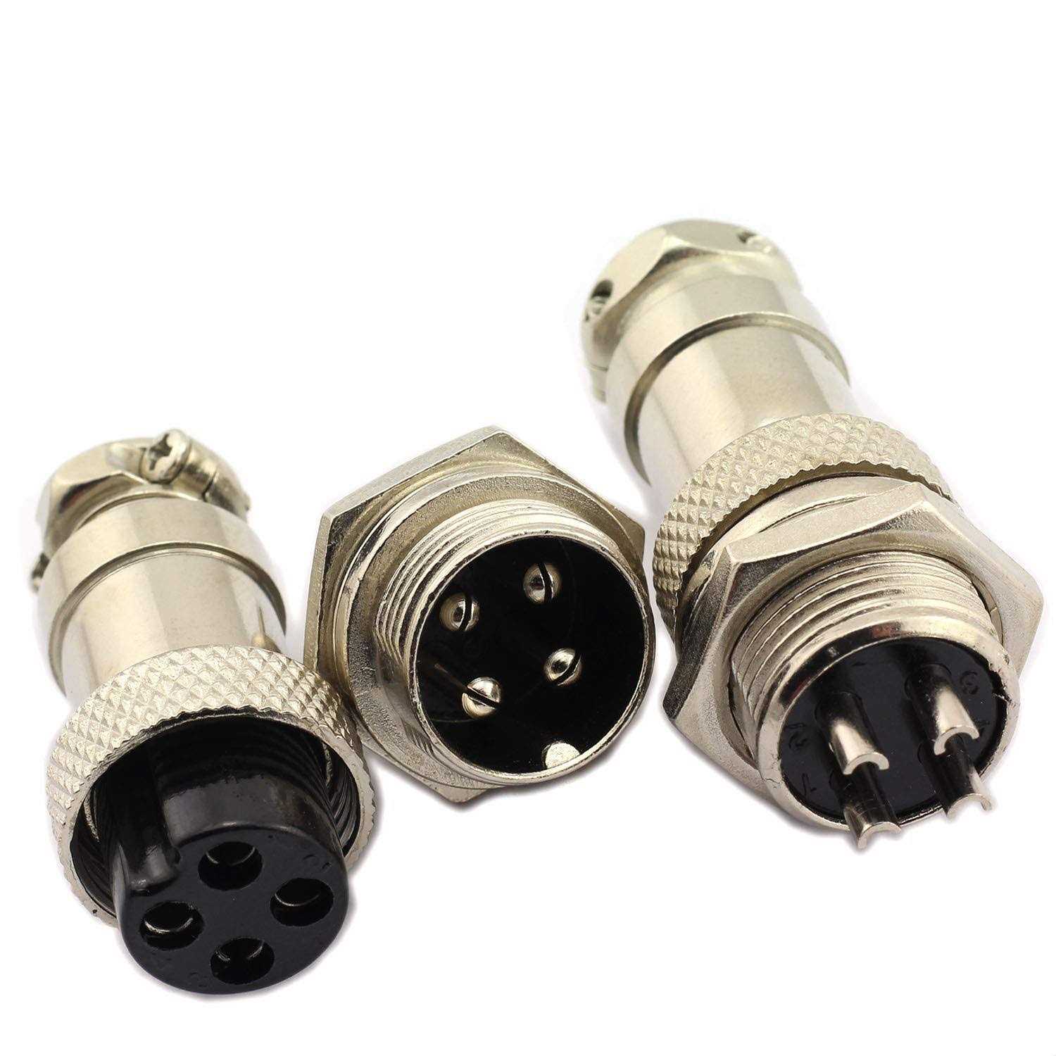 DGZZI 5Pairs GX16 4Pin Male Female Circular Aviation Connector Plug 16MM Wire Panel Metal Connector - Cheap Fitting
