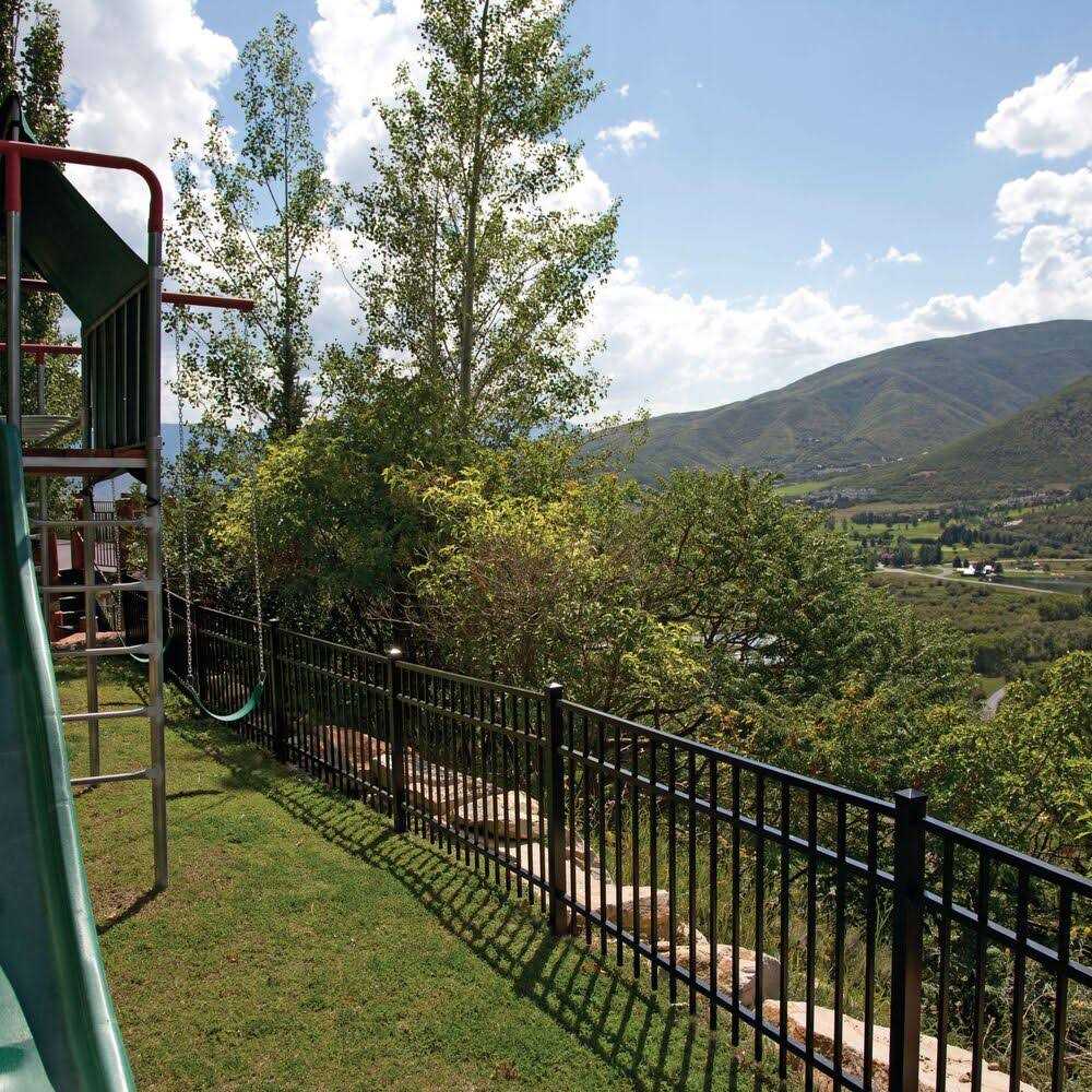 Barrette Outdoor Living Natural Reflections Standard-Duty 3 ft. H x 6 ft. W Black Aluminum Pre-Assembled Fence Panel 73008838 - Cheap Fitting