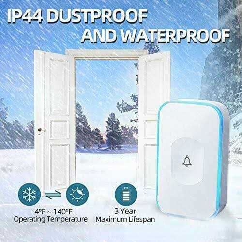 Jsieem Wireless Doorbell 1200 Feet Waterproof Doorbells for Home with 36 Melodies 4 Volume levels - Cheap Fitting