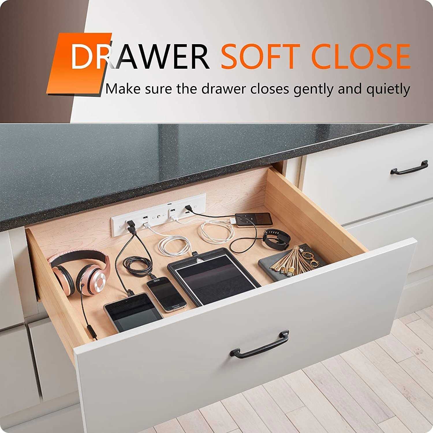 SIGOEI Bottom Mount Soft Close Drawer Slides Full Extension Concealed Rails Track 80 lb Load Capacity 1 Pair - Cheap Fitting