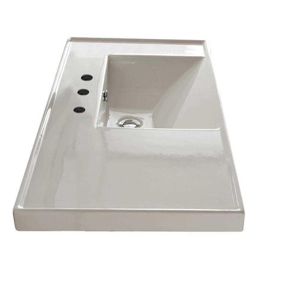 Scarabeo by Nameeks ML Ceramic Rectangular Drop-In Bathroom Sink with Overflow - Cheap Fitting