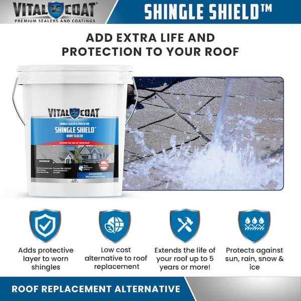 Vital Coat Shingle Shield Roof Life Extender 5-Gallon Waterproof Roof Sealant VCSS5G - Cheap Fitting