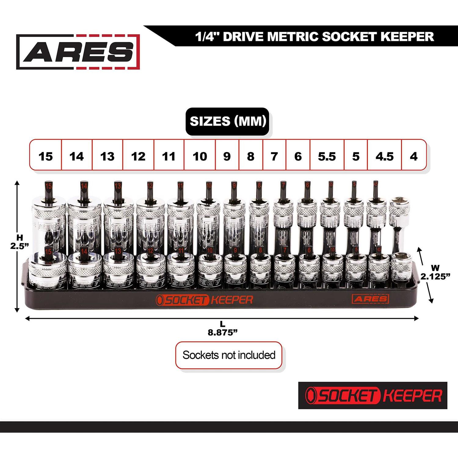 ares 60178 8-piece metric & sae socket keeper socket organizer tray set - Cheap Fitting