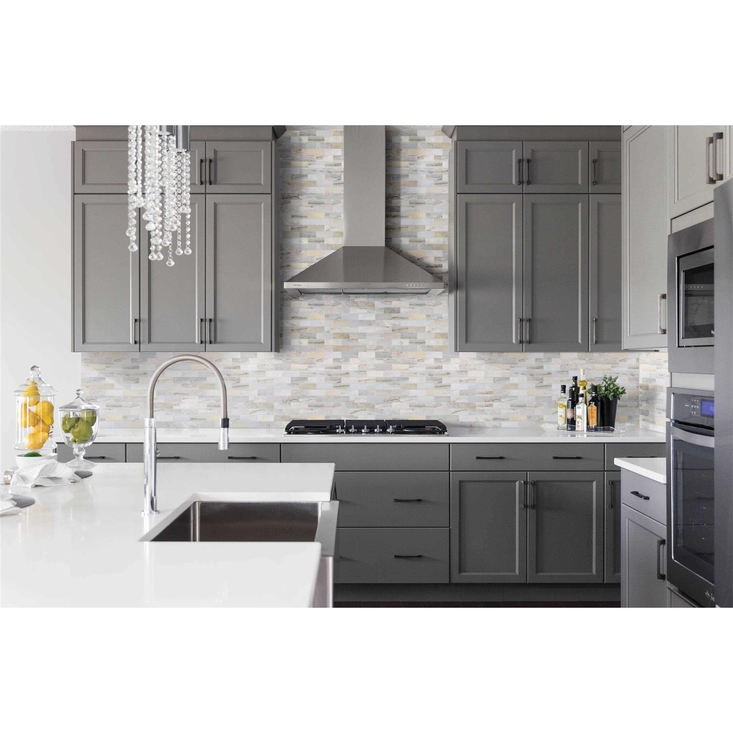 Satori Bianco Perla Polished Natural Stone Marble Linear Stone Look Floor & Wall Tile 1001-0294-0 - Cheap Fitting